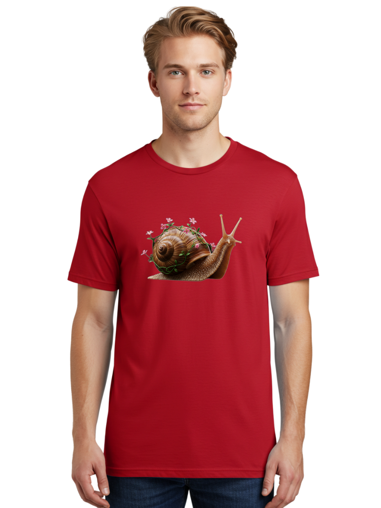 Snail-With-Flowers-5 Men'S Graphic Tee, 100% Cotton, Comfortable Casual Summer Wear, Machine Washable, Vintage Camera, Old Camera, Antique Camera, Black Camera, Classic Photography, Photography Equipment, Nostalgic Device, Film Camera, Bah143 21