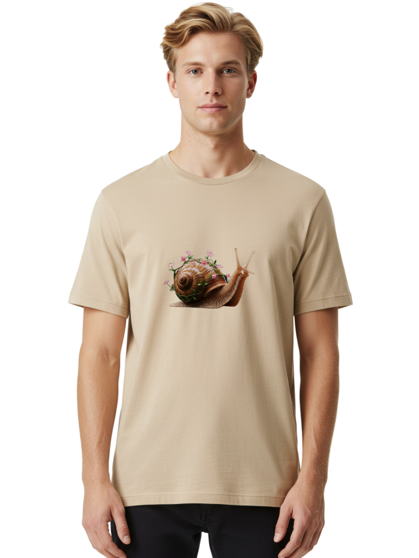 Snail-With-Flowers-5 Men'S Graphic Tee, 100% Cotton, Comfortable Casual Summer Wear, Machine Washable, Vintage Camera, Old Camera, Antique Camera, Black Camera, Classic Photography, Photography Equipment, Nostalgic Device, Film Camera, Bah143 23