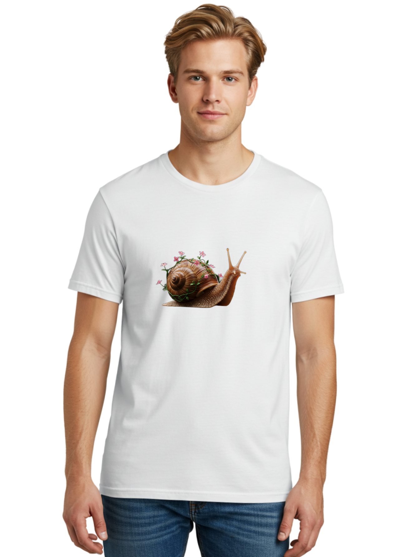 Snail-With-Flowers-5 Men'S Graphic Tee, 100% Cotton, Comfortable Casual Summer Wear, Machine Washable, Vintage Camera, Old Camera, Antique Camera, Black Camera, Classic Photography, Photography Equipment, Nostalgic Device, Film Camera, Bah143 19