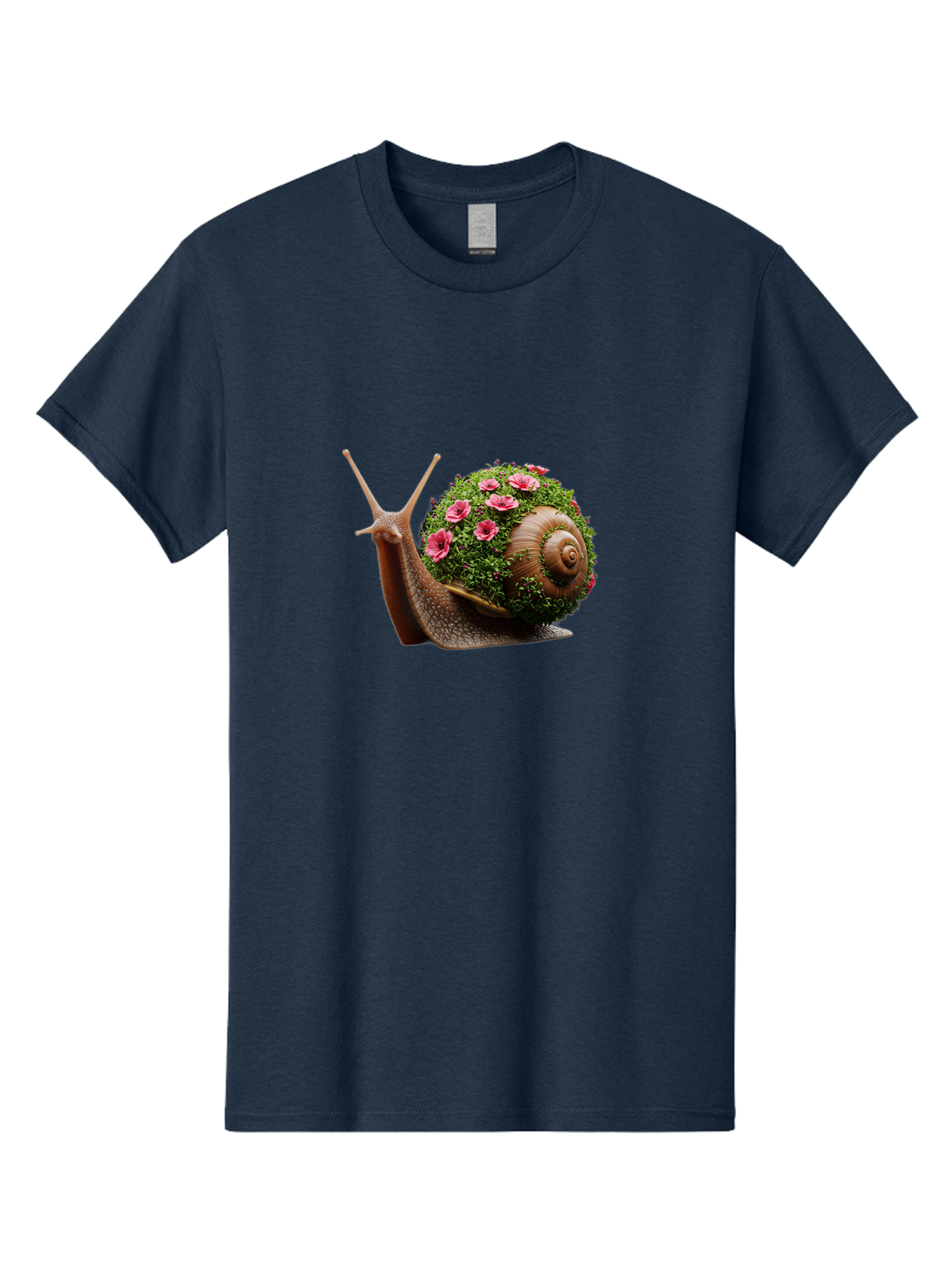 Snail-With-Flowers-6 Men'S Graphic Tee, 100% Cotton, Comfortable Casual Summer Wear, Machine Washable, Vintage Camera, Old Camera, Antique Camera, Black Camera, Classic Photography, Photography Equipment, Nostalgic Device, Film Camera, Bah144 3