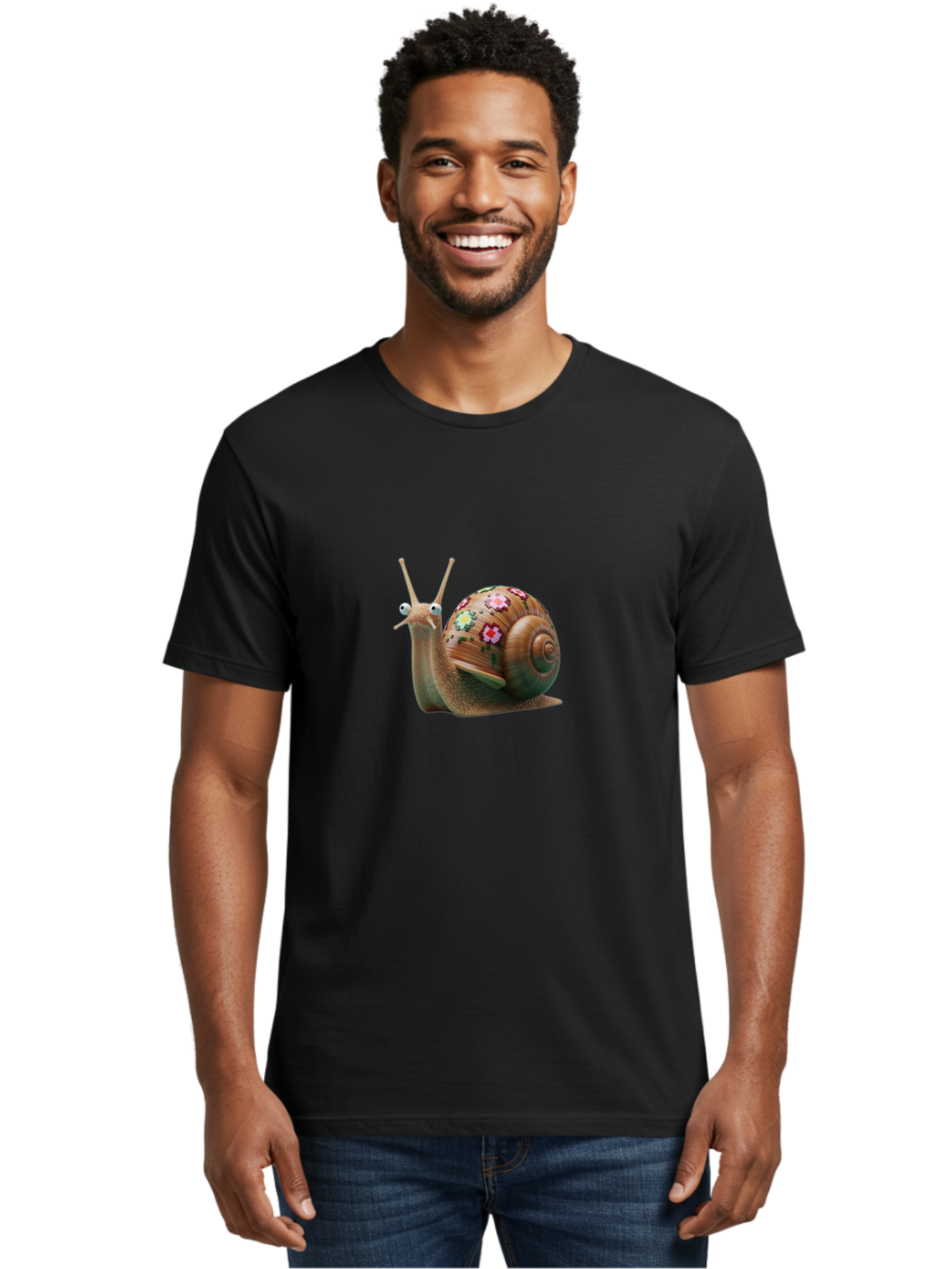 Snail-With-Flowers-7 Men'S Graphic Tee, 100% Cotton, Comfortable Casual Summer Wear, Machine Washable, Vintage Camera, Old Camera, Antique Camera, Black Camera, Classic Photography, Photography Equipment, Nostalgic Device, Film Camera, Bah145 19