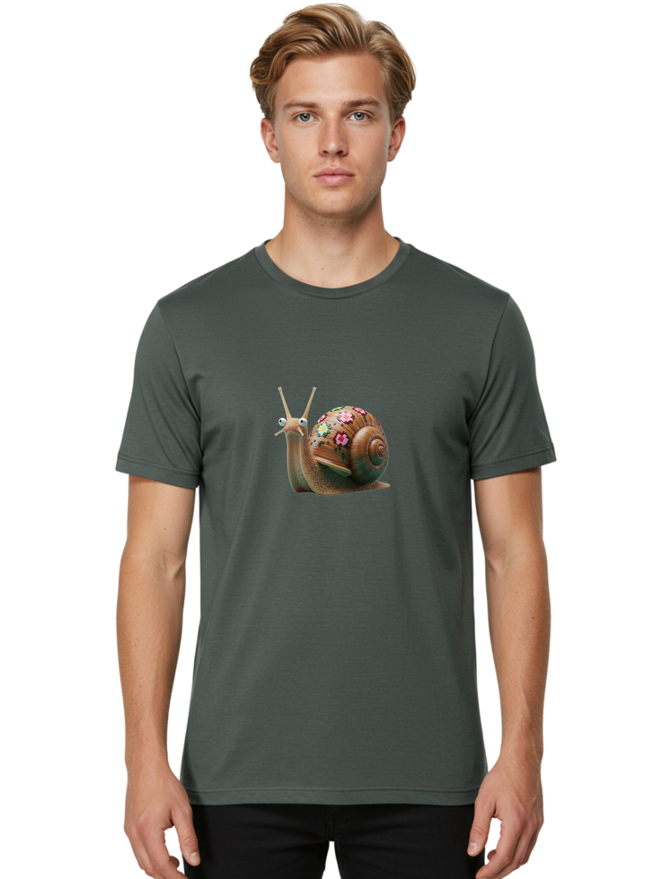 Snail-With-Flowers-7 Men'S Graphic Tee, 100% Cotton, Comfortable Casual Summer Wear, Machine Washable, Vintage Camera, Old Camera, Antique Camera, Black Camera, Classic Photography, Photography Equipment, Nostalgic Device, Film Camera, Bah145 29