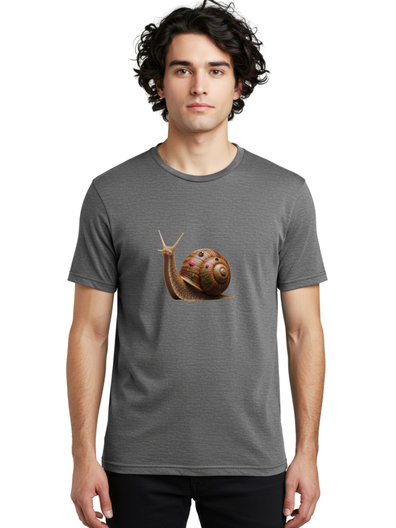 Snail-With-Skull-And-Flowers Men'S Graphic Tee, 100% Cotton, Comfortable Casual Summer Wear, Machine Washable, Vintage Camera, Old Camera, Antique Camera, Black Camera, Classic Photography, Photography Equipment, Nostalgic Device, Film Camera, Bah149 16