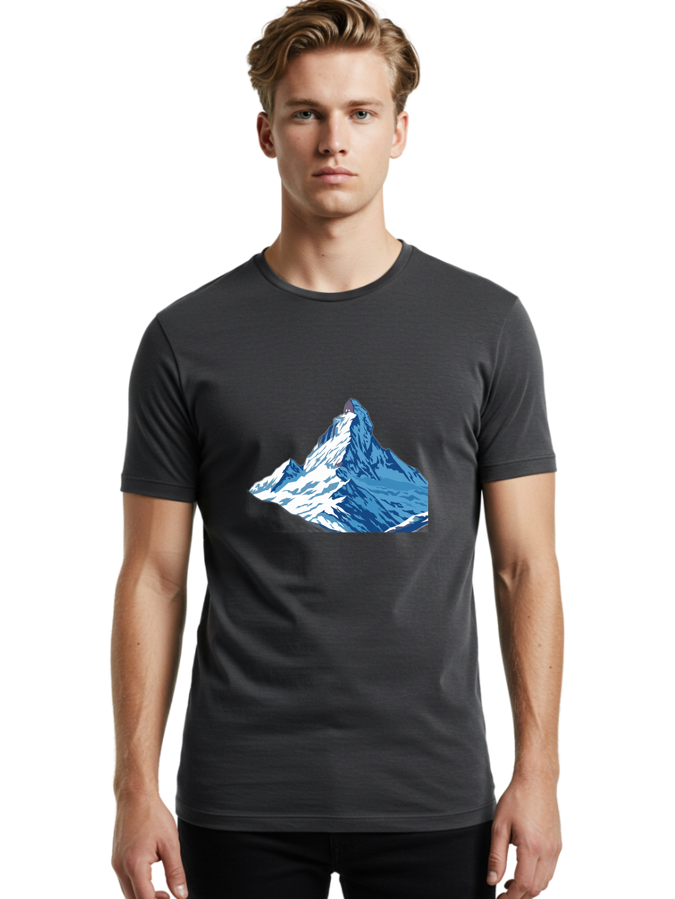 Snowy-Mountain-Peak-1 Men'S Graphic Tee, 100% Cotton, Comfortable Casual Summer Wear, Machine Washable, Vintage Camera, Old Camera, Antique Camera, Black Camera, Classic Photography, Photography Equipment, Nostalgic Device, Film Camera, Bah152 20