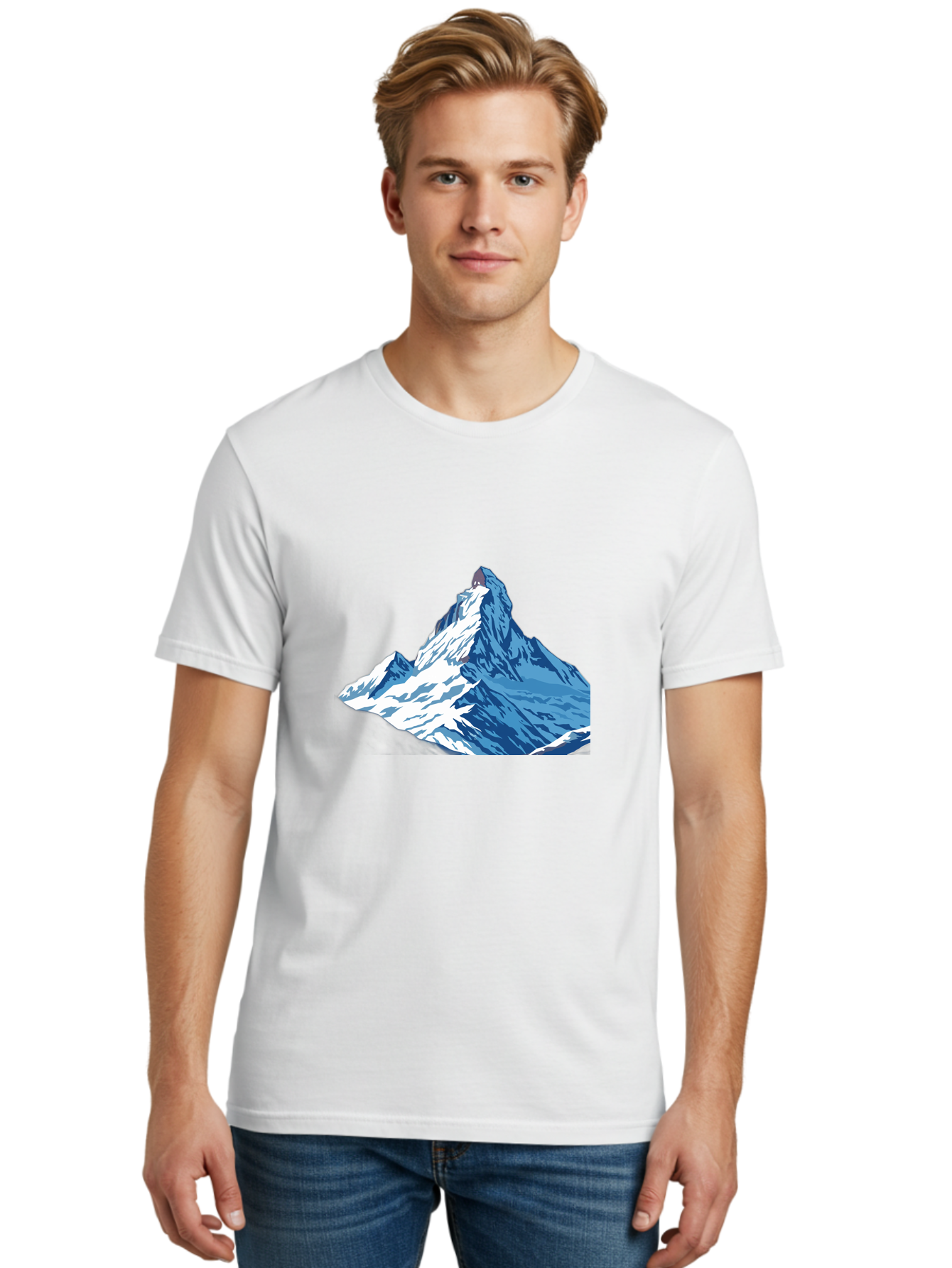Snowy-Mountain-Peak-1 Men'S Graphic Tee, 100% Cotton, Comfortable Casual Summer Wear, Machine Washable, Vintage Camera, Old Camera, Antique Camera, Black Camera, Classic Photography, Photography Equipment, Nostalgic Device, Film Camera, Bah152 24