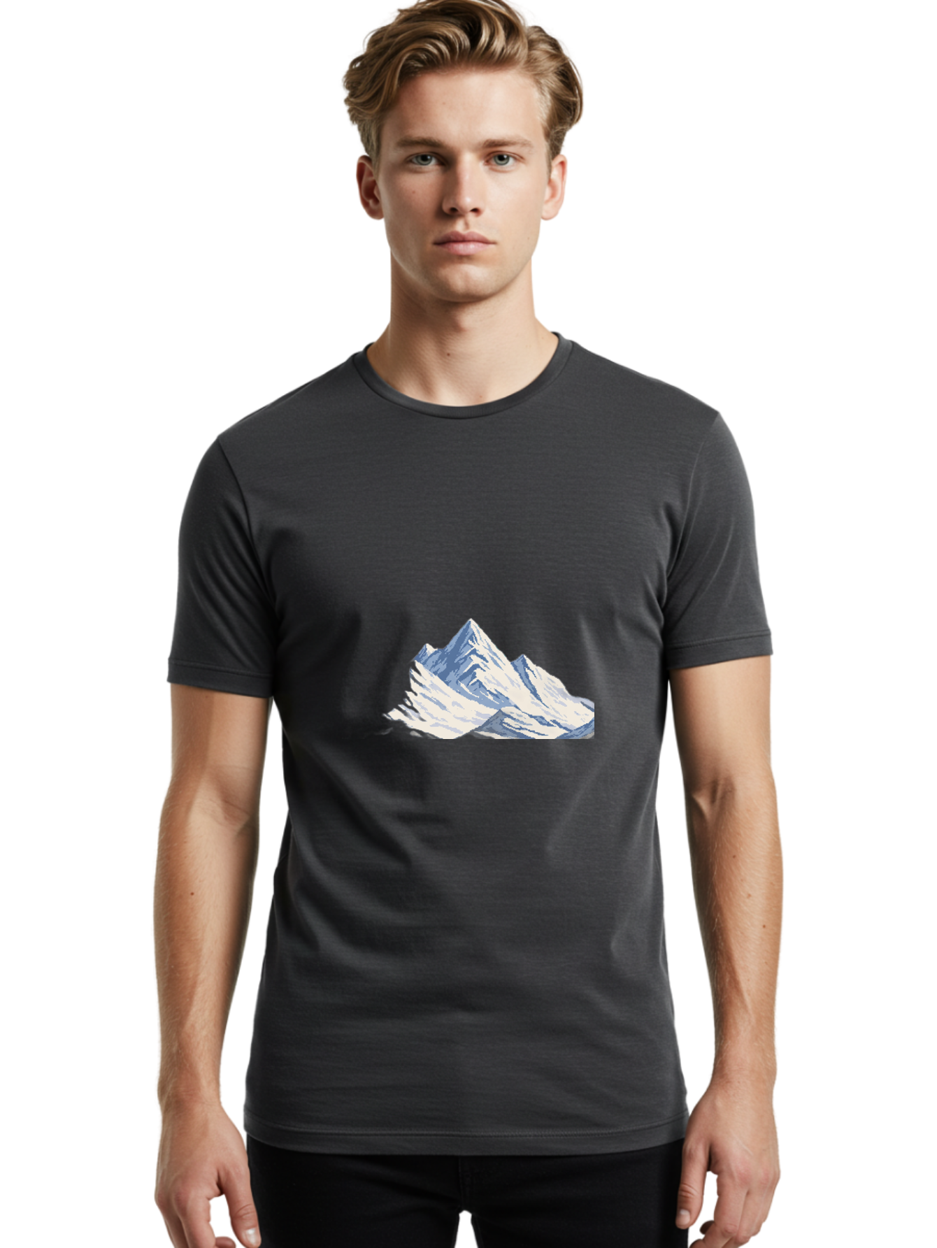 Snowy-Mountain-Peaks-1 Men'S Graphic Tee, 100% Cotton, Comfortable Casual Summer Wear, Machine Washable, Vintage Camera, Old Camera, Antique Camera, Black Camera, Classic Photography, Photography Equipment, Nostalgic Device, Film Camera, Bah154 29