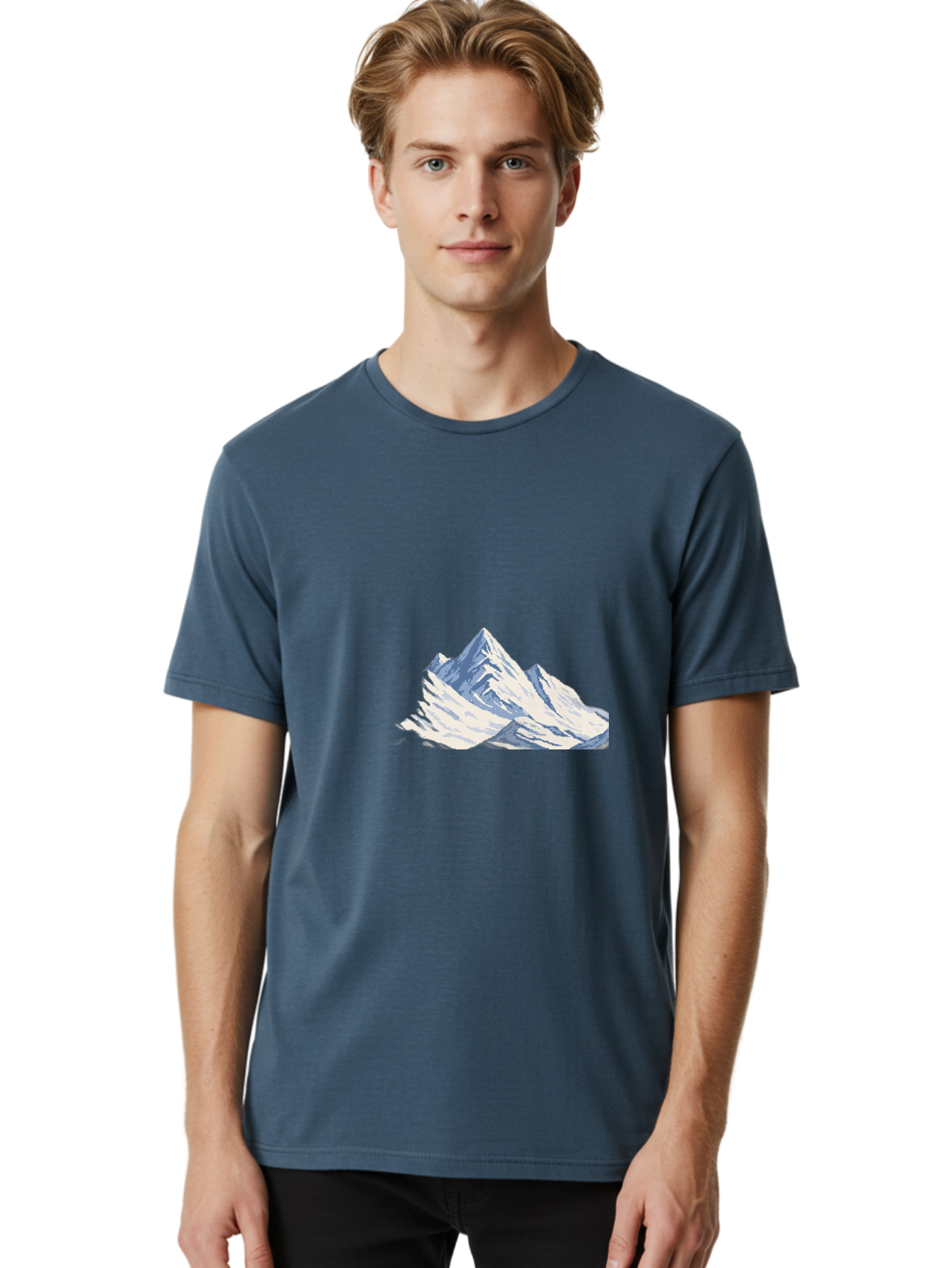 Snowy-Mountain-Peaks-1 Men'S Graphic Tee, 100% Cotton, Comfortable Casual Summer Wear, Machine Washable, Vintage Camera, Old Camera, Antique Camera, Black Camera, Classic Photography, Photography Equipment, Nostalgic Device, Film Camera, Bah154 24