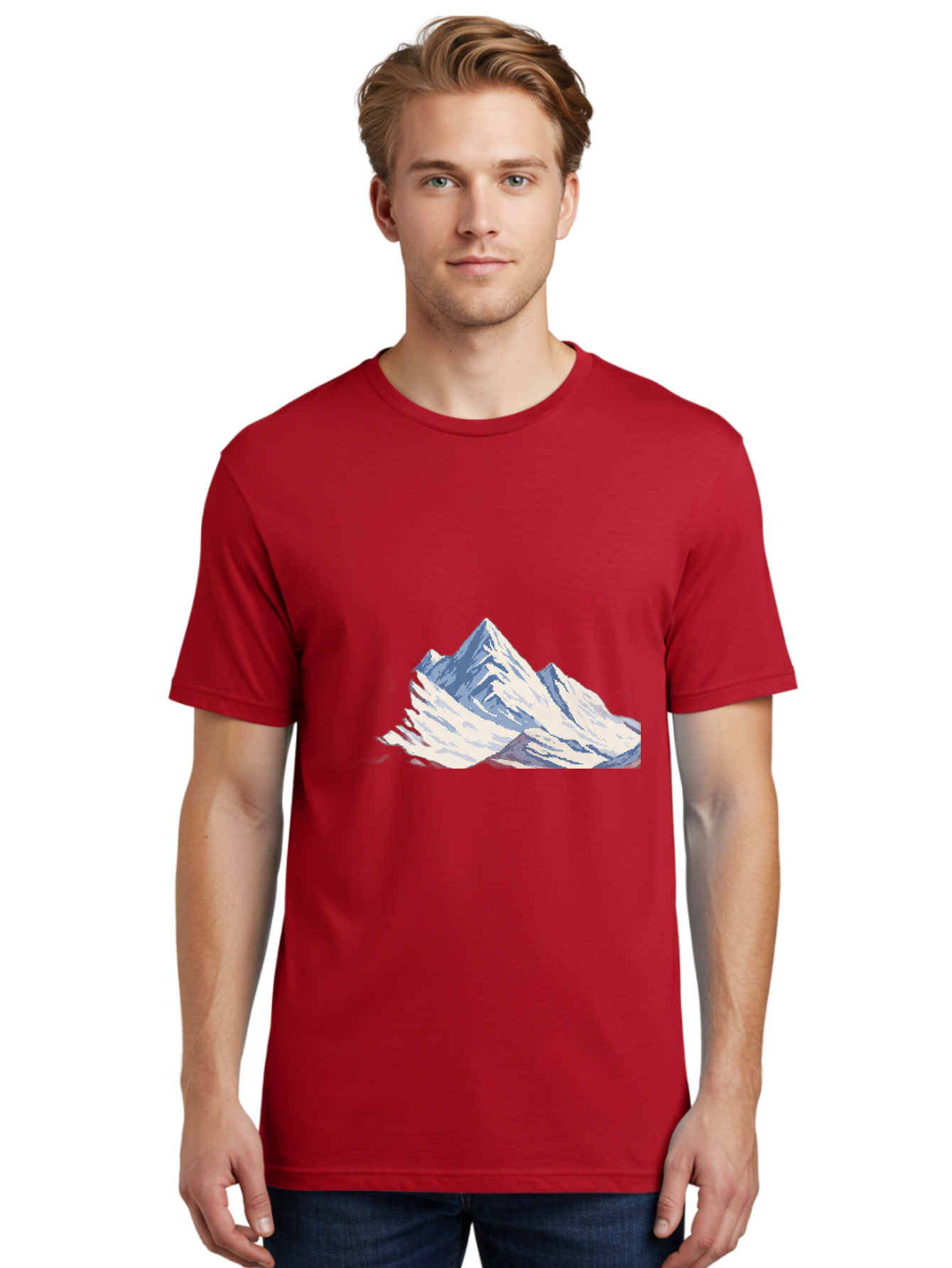 Snowy-Mountain-Peaks-1 Men'S Graphic Tee, 100% Cotton, Comfortable Casual Summer Wear, Machine Washable, Vintage Camera, Old Camera, Antique Camera, Black Camera, Classic Photography, Photography Equipment, Nostalgic Device, Film Camera, Bah154 25