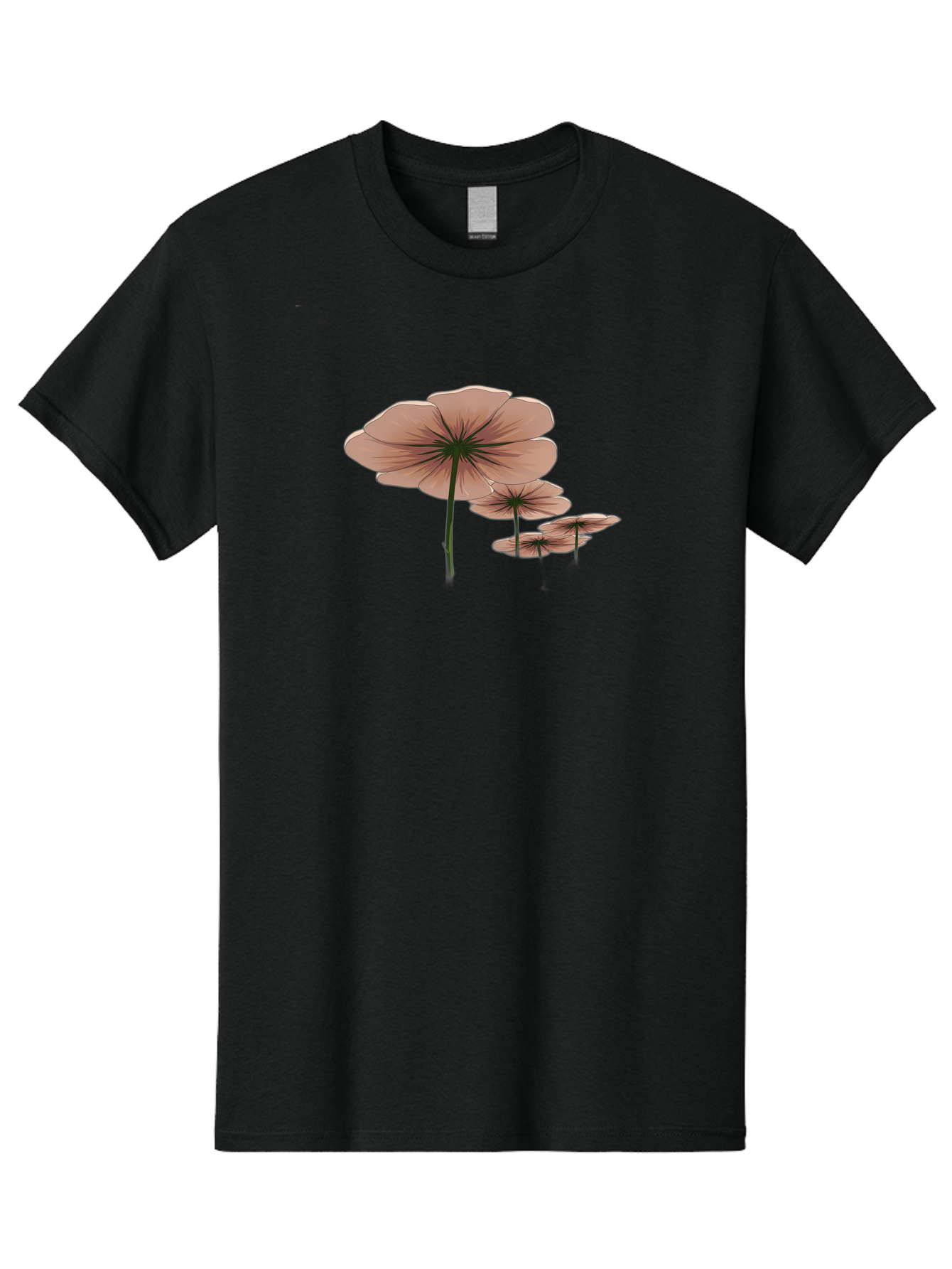 Three-Pink-Flowers Men'S Graphic Tee, 100% Cotton, Comfortable Casual Summer Wear, Machine Washable, Vintage Camera, Old Camera, Antique Camera, Black Camera, Classic Photography, Photography Equipment, Nostalgic Device, Film Camera, Bah253 3