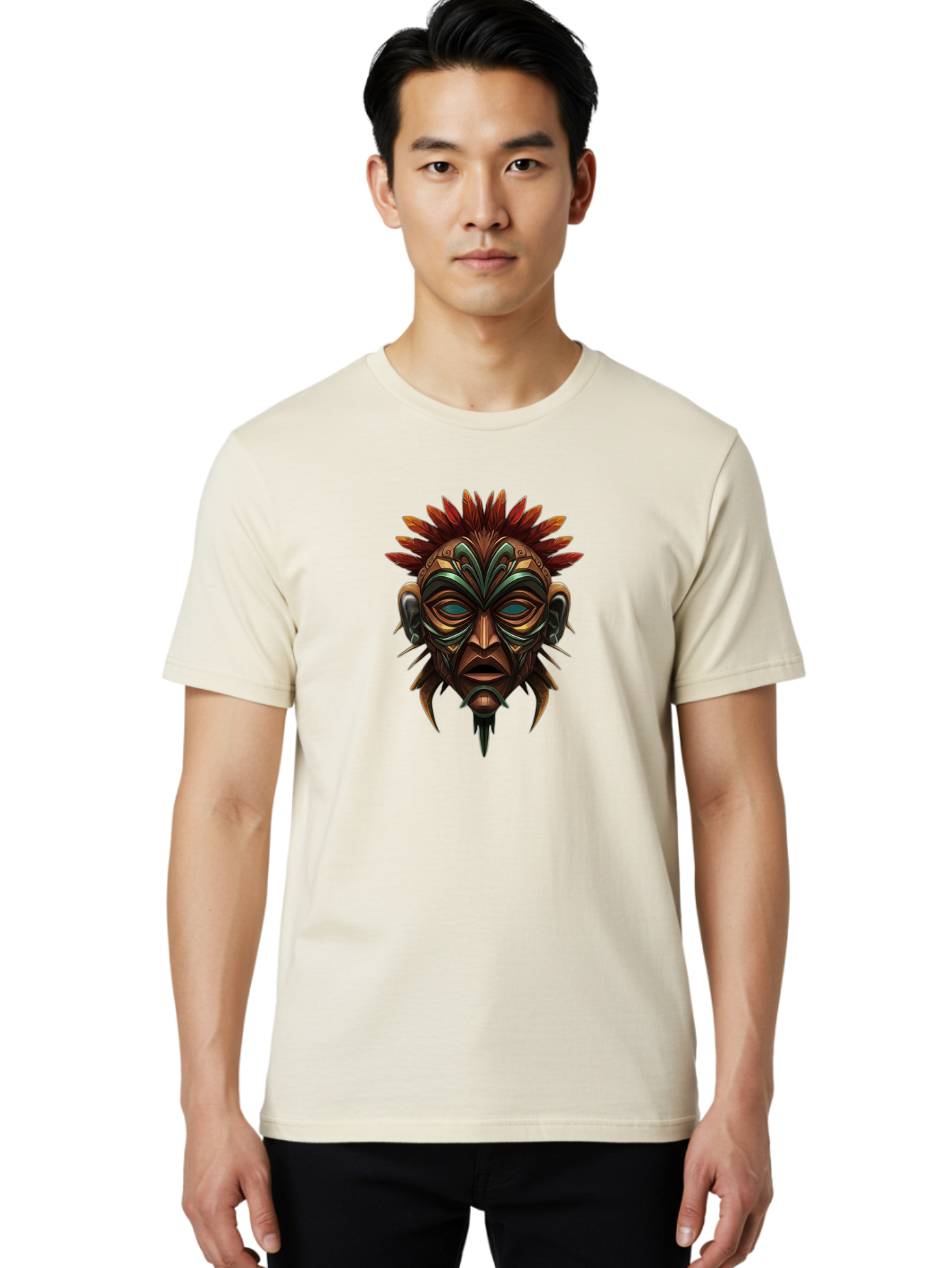 Tribal-Mask Men'S Graphic Tee, 100% Cotton, Comfortable Casual Summer Wear, Machine Washable, Vintage Camera, Old Camera, Antique Camera, Black Camera, Classic Photography, Photography Equipment, Nostalgic Device, Film Camera, Camera Art Bah288 25