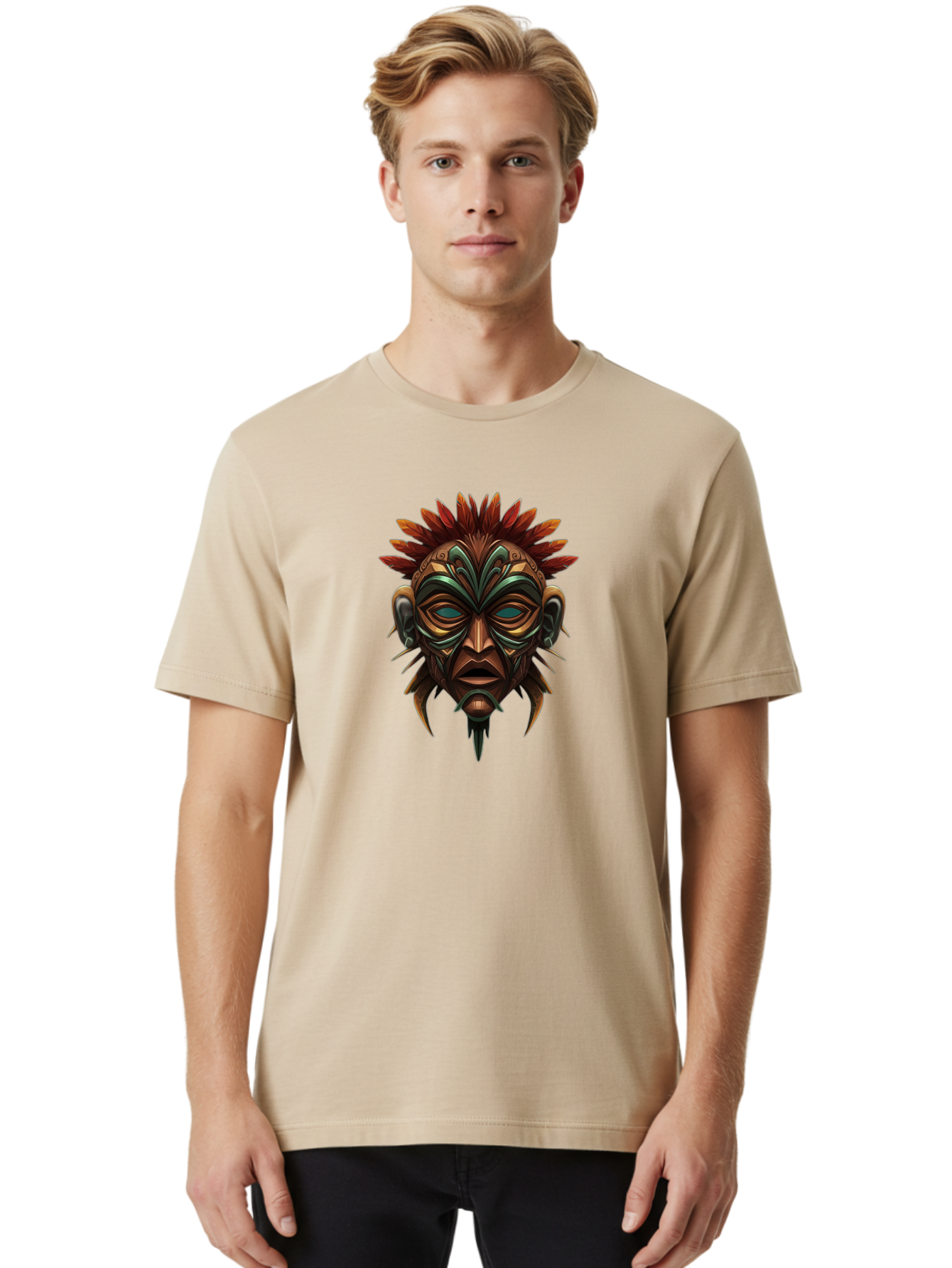 Tribal-Mask Men'S Graphic Tee, 100% Cotton, Comfortable Casual Summer Wear, Machine Washable, Vintage Camera, Old Camera, Antique Camera, Black Camera, Classic Photography, Photography Equipment, Nostalgic Device, Film Camera, Camera Art Bah288 23