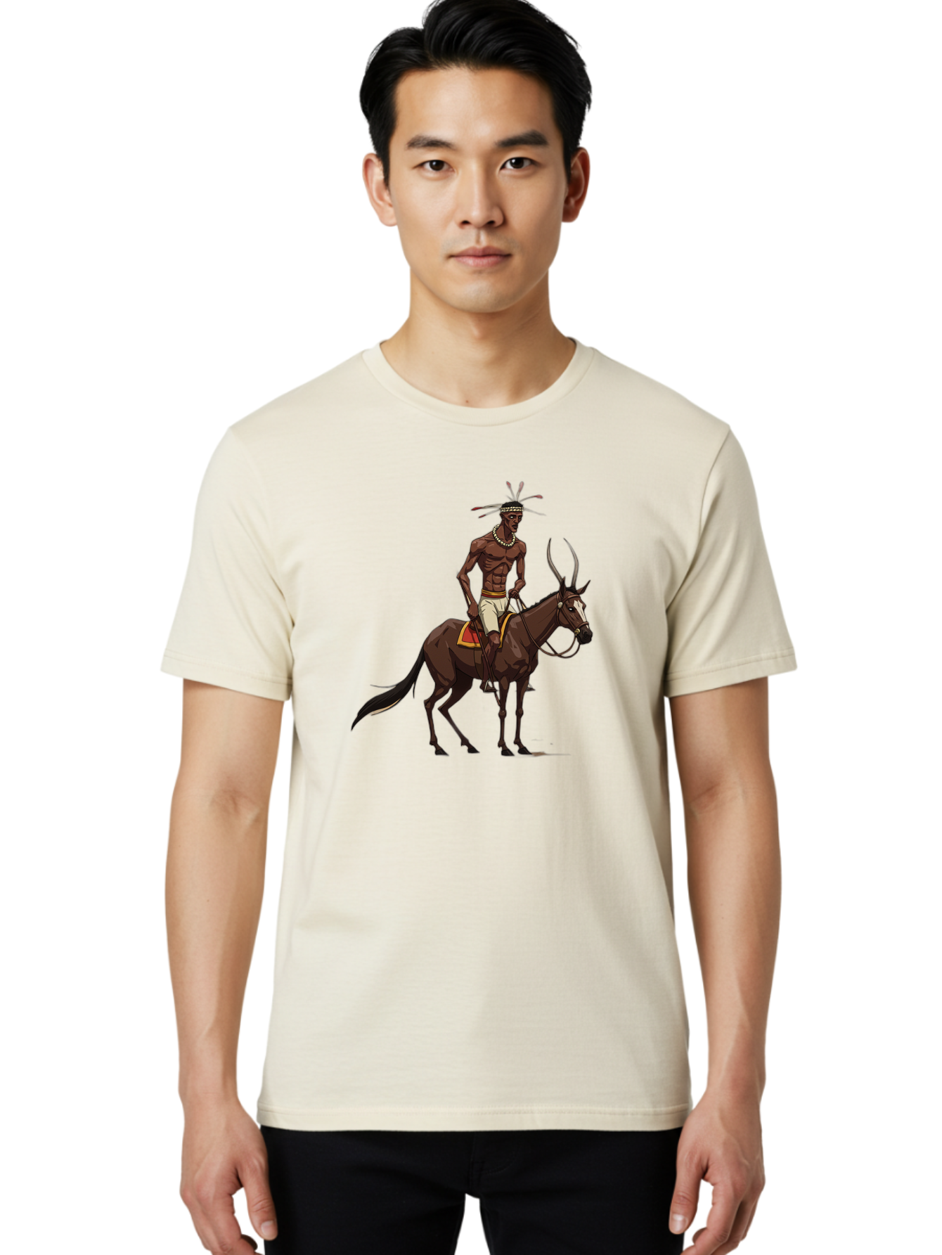 Tribal-Warrior-On-Horse Men'S Graphic Tee, 100% Cotton, Comfortable Casual Summer Wear, Machine Washable, Vintage Camera, Old Camera, Antique Camera, Black Camera, Classic Photography, Photography Equipment, Nostalgic Device, Film Camera, Bah290 29
