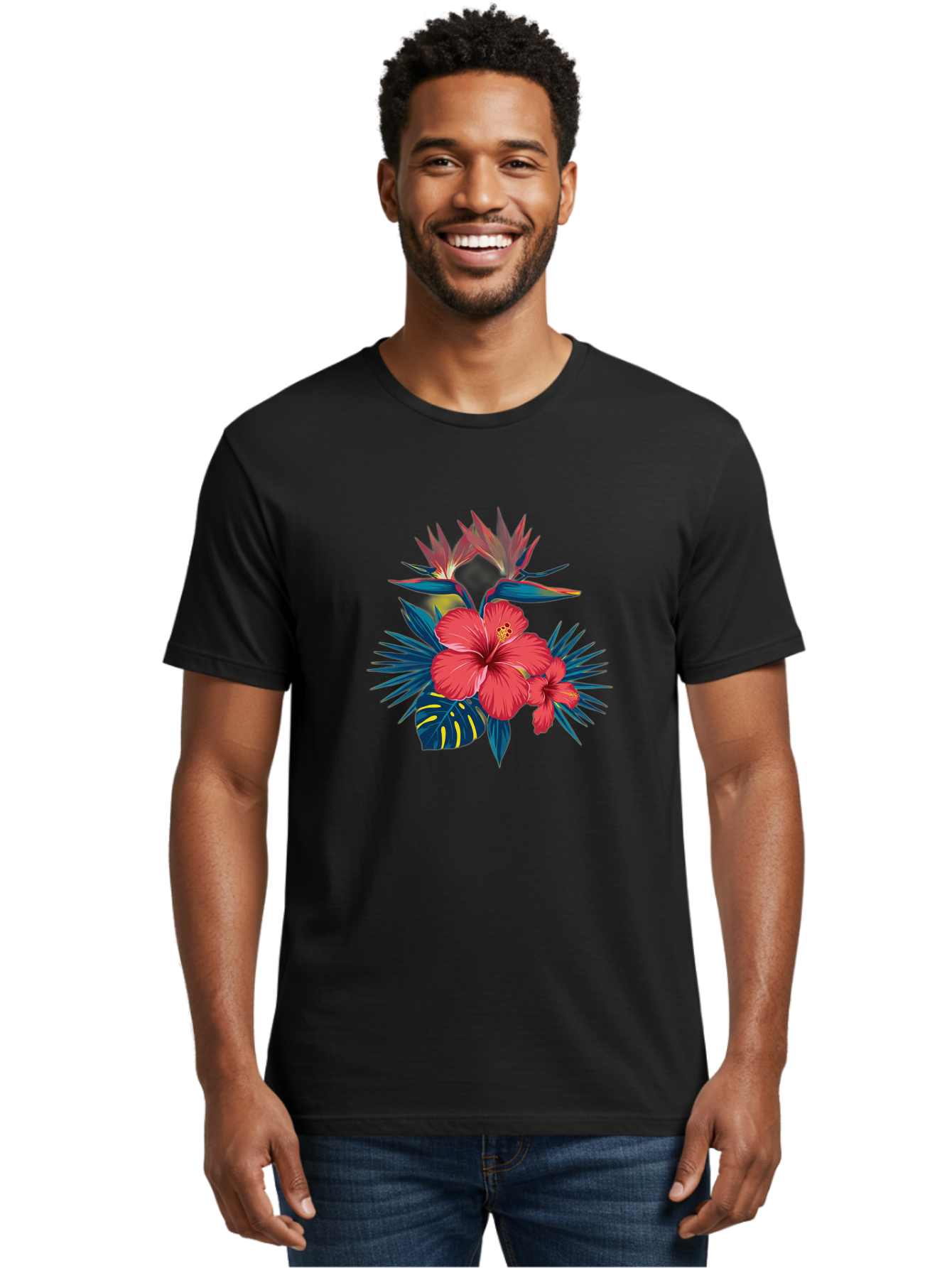 Tropical-Hibiscus Men'S Graphic Tee, 100% Cotton, Comfortable Casual Summer Wear, Machine Washable, Vintage Camera, Old Camera, Antique Camera, Black Camera, Classic Photography, Photography Equipment, Nostalgic Device, Film Camera, Camera Art Bah292 20