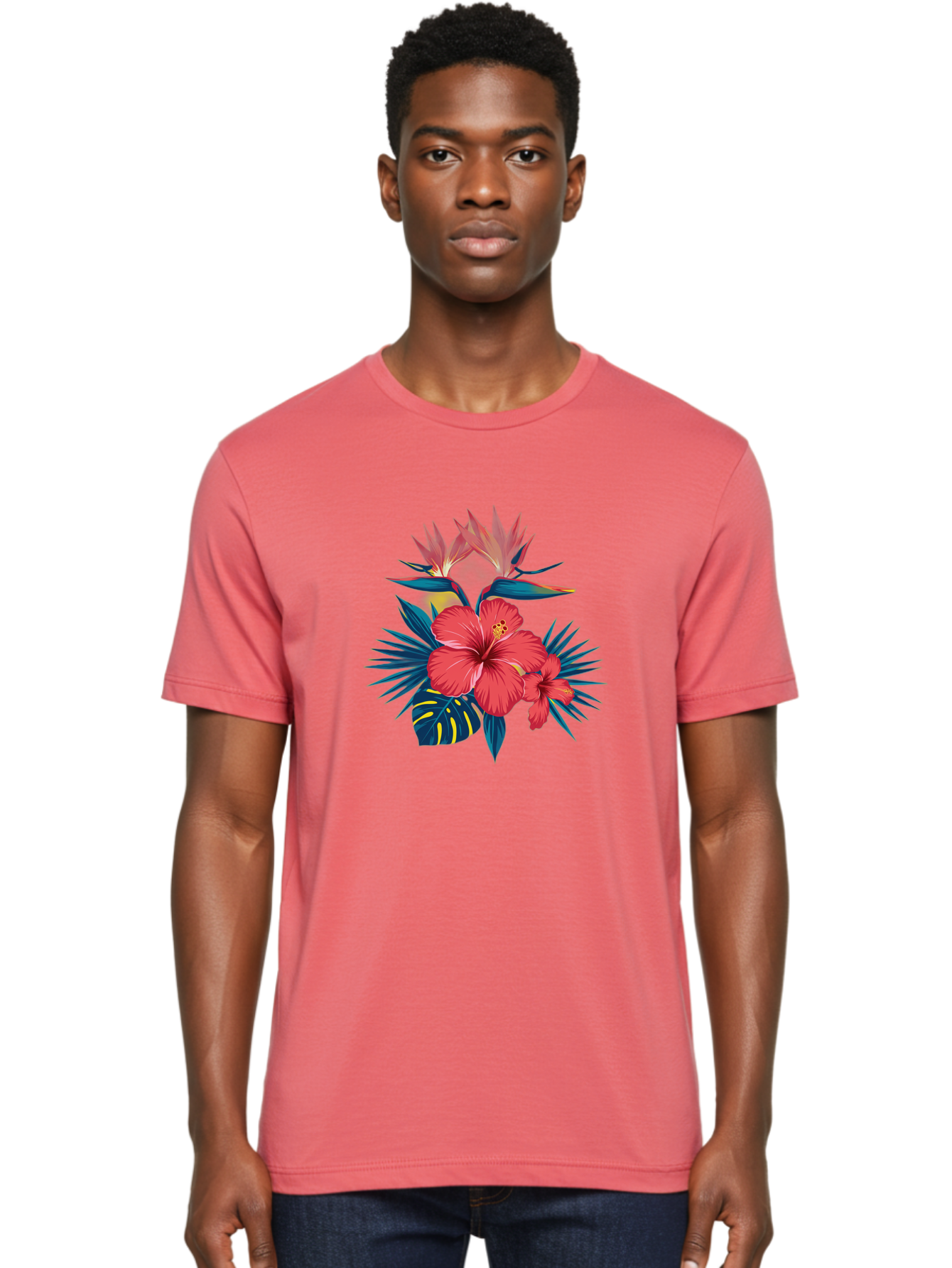 Tropical-Hibiscus Men'S Graphic Tee, 100% Cotton, Comfortable Casual Summer Wear, Machine Washable, Vintage Camera, Old Camera, Antique Camera, Black Camera, Classic Photography, Photography Equipment, Nostalgic Device, Film Camera, Camera Art Bah292 30