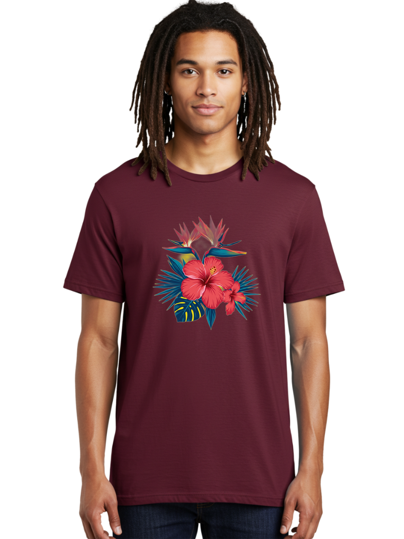 Tropical-Hibiscus Men'S Graphic Tee, 100% Cotton, Comfortable Casual Summer Wear, Machine Washable, Vintage Camera, Old Camera, Antique Camera, Black Camera, Classic Photography, Photography Equipment, Nostalgic Device, Film Camera, Camera Art Bah292 25