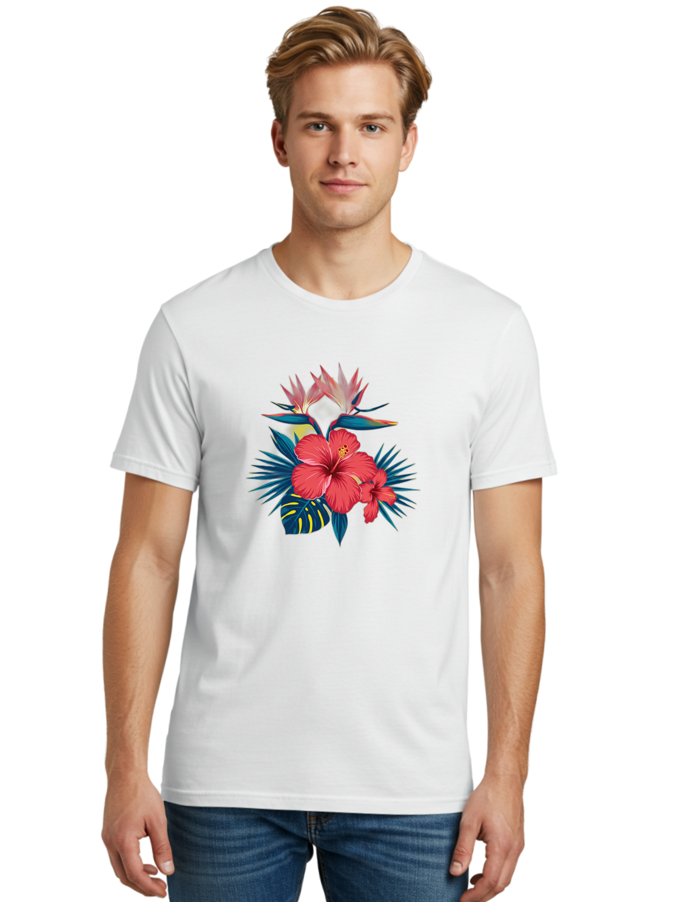 Tropical-Hibiscus Men'S Graphic Tee, 100% Cotton, Comfortable Casual Summer Wear, Machine Washable, Vintage Camera, Old Camera, Antique Camera, Black Camera, Classic Photography, Photography Equipment, Nostalgic Device, Film Camera, Camera Art Bah292 16