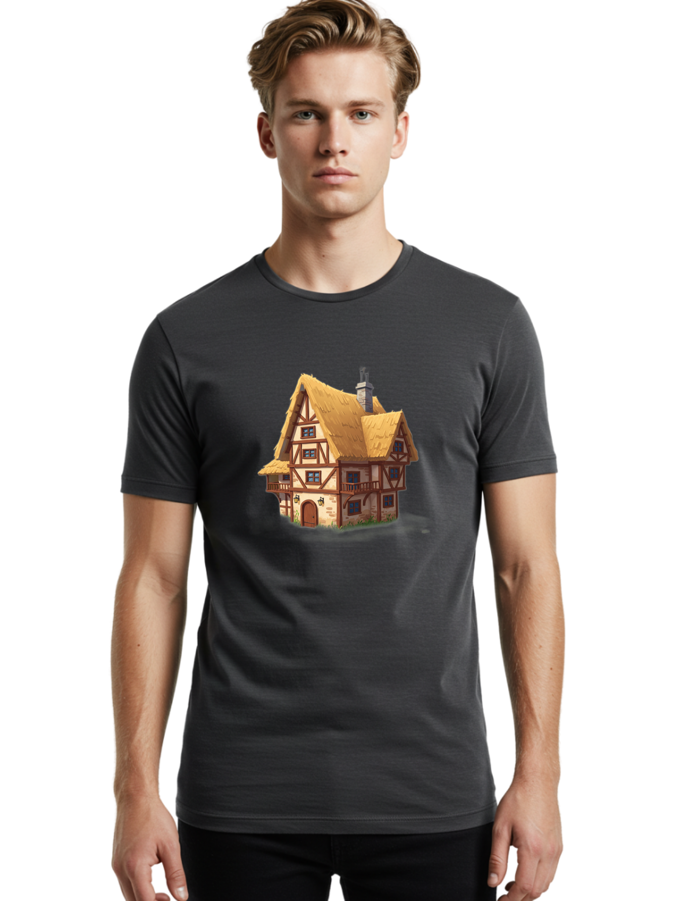 Tudor-Style-House Men'S Graphic Tee, 100% Cotton, Comfortable Casual Summer Wear, Machine Washable, Vintage Camera, Old Camera, Antique Camera, Black Camera, Classic Photography, Photography Equipment, Nostalgic Device, Film Camera, Camera Art Bah295 30