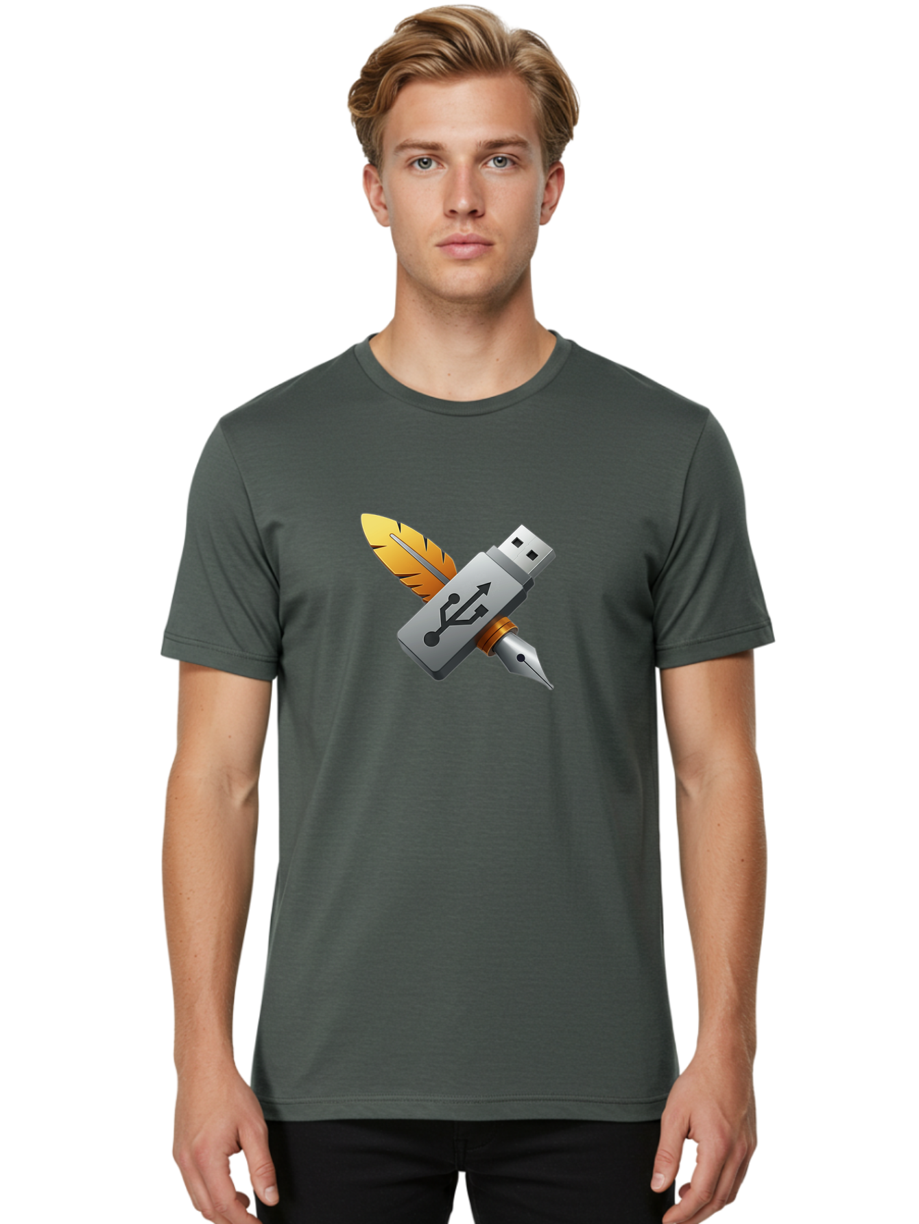 Usb Men'S Graphic Tee, 100% Cotton, Comfortable Casual Summer Wear, Machine Washable, Vintage Camera, Old Camera, Antique Camera, Black Camera, Classic Photography, Photography Equipment, Nostalgic Device, Film Camera, Camera Art Bah309 20