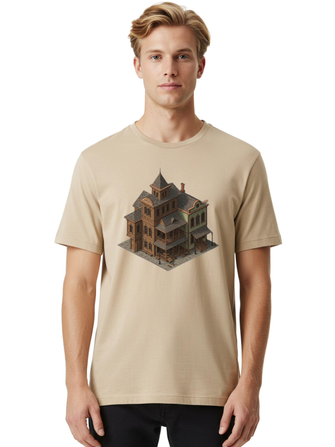 Victorian-House-1 Men'S Graphic Tee, 100% Cotton, Comfortable Casual Summer Wear, Machine Washable, Vintage Camera, Old Camera, Antique Camera, Black Camera, Classic Photography, Photography Equipment, Nostalgic Device, Film Camera, Camera Art Bah315 28