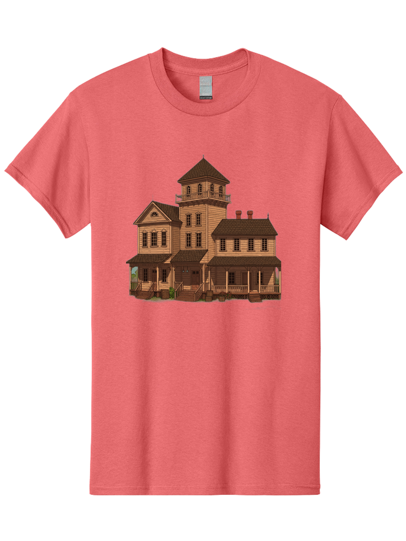 Victorian-Mansion-1 Men'S Graphic Tee, 100% Cotton, Comfortable Casual Summer Wear, Machine Washable, Vintage Camera, Old Camera, Antique Camera, Black Camera, Classic Photography, Photography Equipment, Nostalgic Device, Film Camera, Bah317 15
