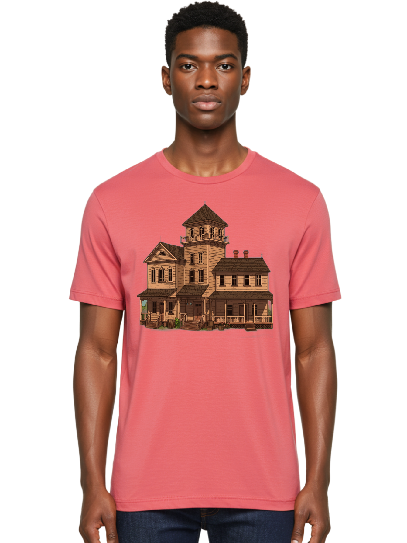 Victorian-Mansion-1 Men'S Graphic Tee, 100% Cotton, Comfortable Casual Summer Wear, Machine Washable, Vintage Camera, Old Camera, Antique Camera, Black Camera, Classic Photography, Photography Equipment, Nostalgic Device, Film Camera, Bah317 30