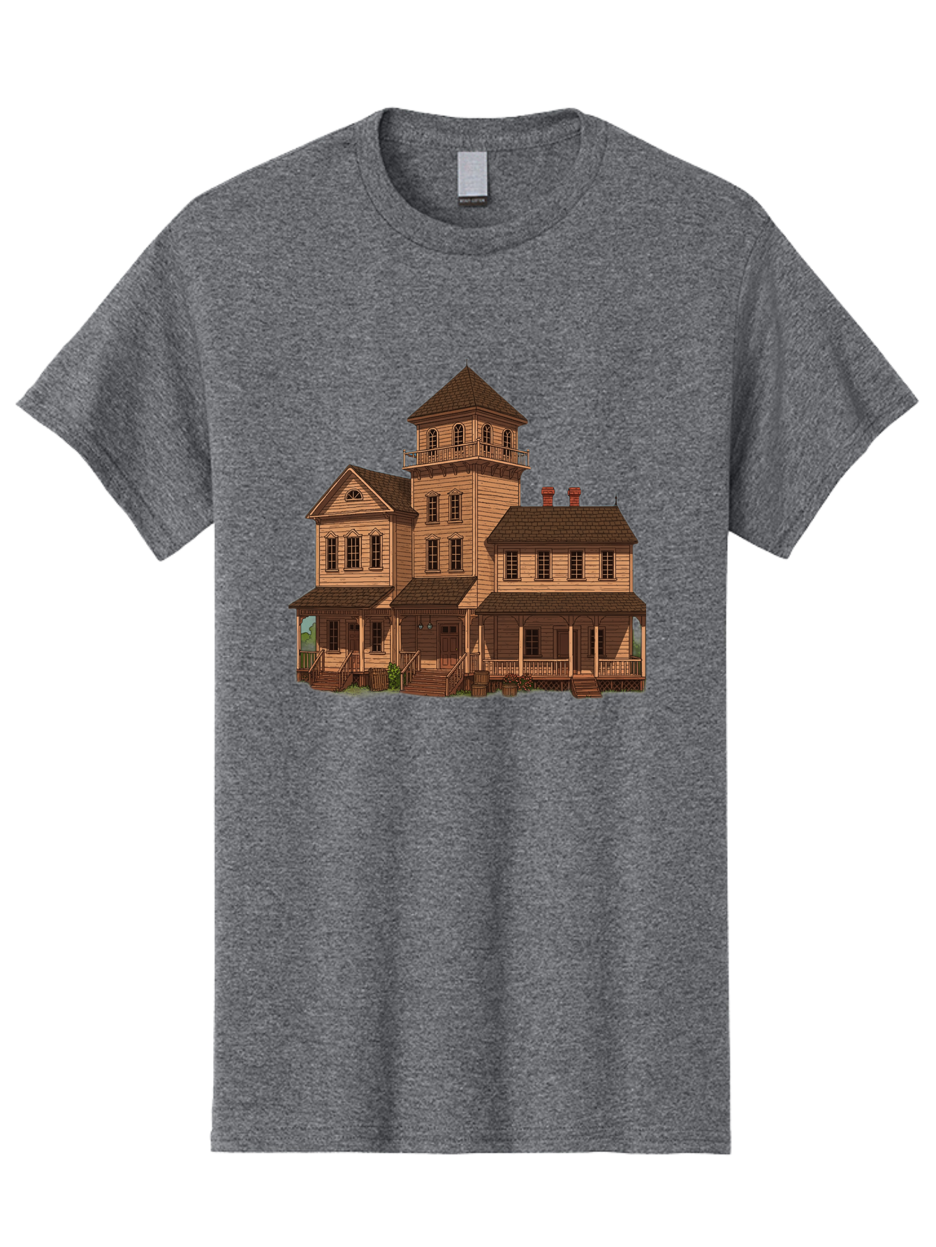 Victorian-Mansion-1 Men'S Graphic Tee, 100% Cotton, Comfortable Casual Summer Wear, Machine Washable, Vintage Camera, Old Camera, Antique Camera, Black Camera, Classic Photography, Photography Equipment, Nostalgic Device, Film Camera, Bah317 14