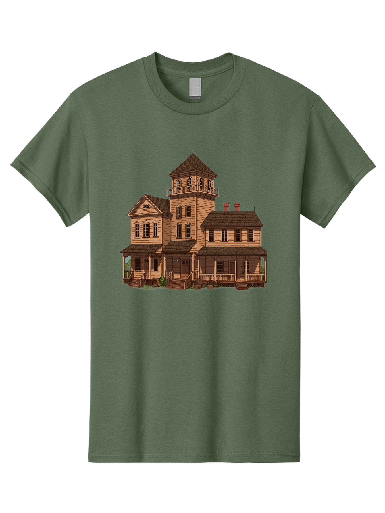 Victorian-Mansion-1 Men'S Graphic Tee, 100% Cotton, Comfortable Casual Summer Wear, Machine Washable, Vintage Camera, Old Camera, Antique Camera, Black Camera, Classic Photography, Photography Equipment, Nostalgic Device, Film Camera, Bah317 5
