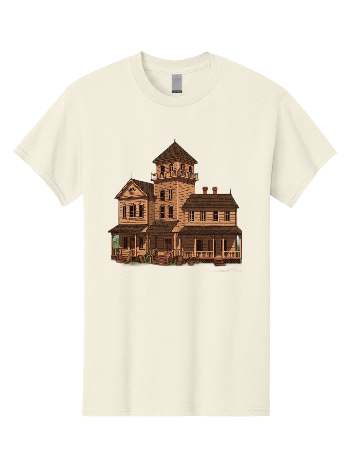 Victorian-Mansion-1 Men'S Graphic Tee, 100% Cotton, Comfortable Casual Summer Wear, Machine Washable, Vintage Camera, Old Camera, Antique Camera, Black Camera, Classic Photography, Photography Equipment, Nostalgic Device, Film Camera, Bah317 9