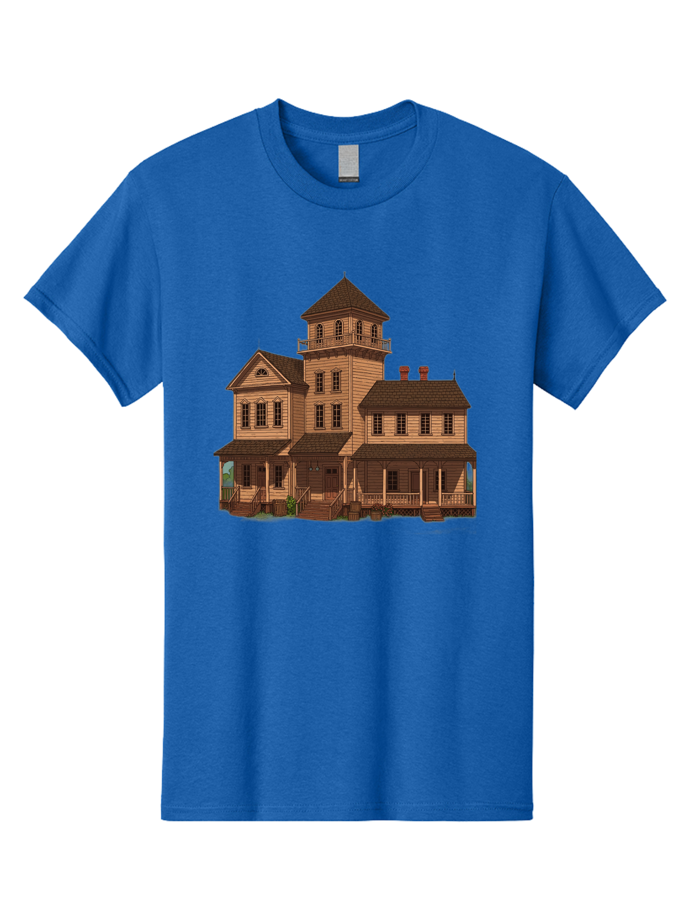Victorian-Mansion-1 Men'S Graphic Tee, 100% Cotton, Comfortable Casual Summer Wear, Machine Washable, Vintage Camera, Old Camera, Antique Camera, Black Camera, Classic Photography, Photography Equipment, Nostalgic Device, Film Camera, Bah317 3