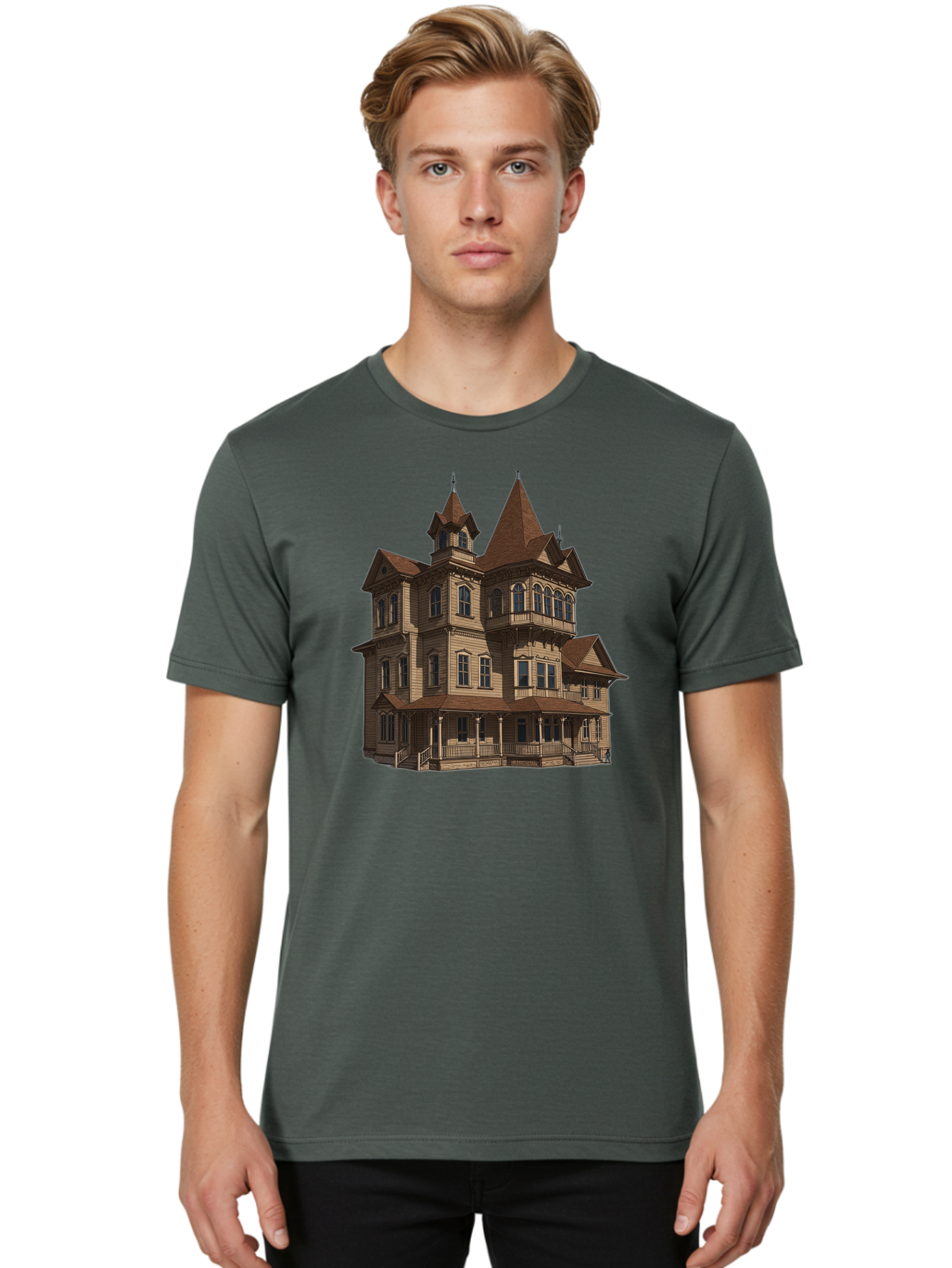 Victorian-Mansion Men'S Graphic Tee, 100% Cotton, Comfortable Casual Summer Wear, Machine Washable, Vintage Camera, Old Camera, Antique Camera, Black Camera, Classic Photography, Photography Equipment, Nostalgic Device, Film Camera, Camera Art Bah318 17