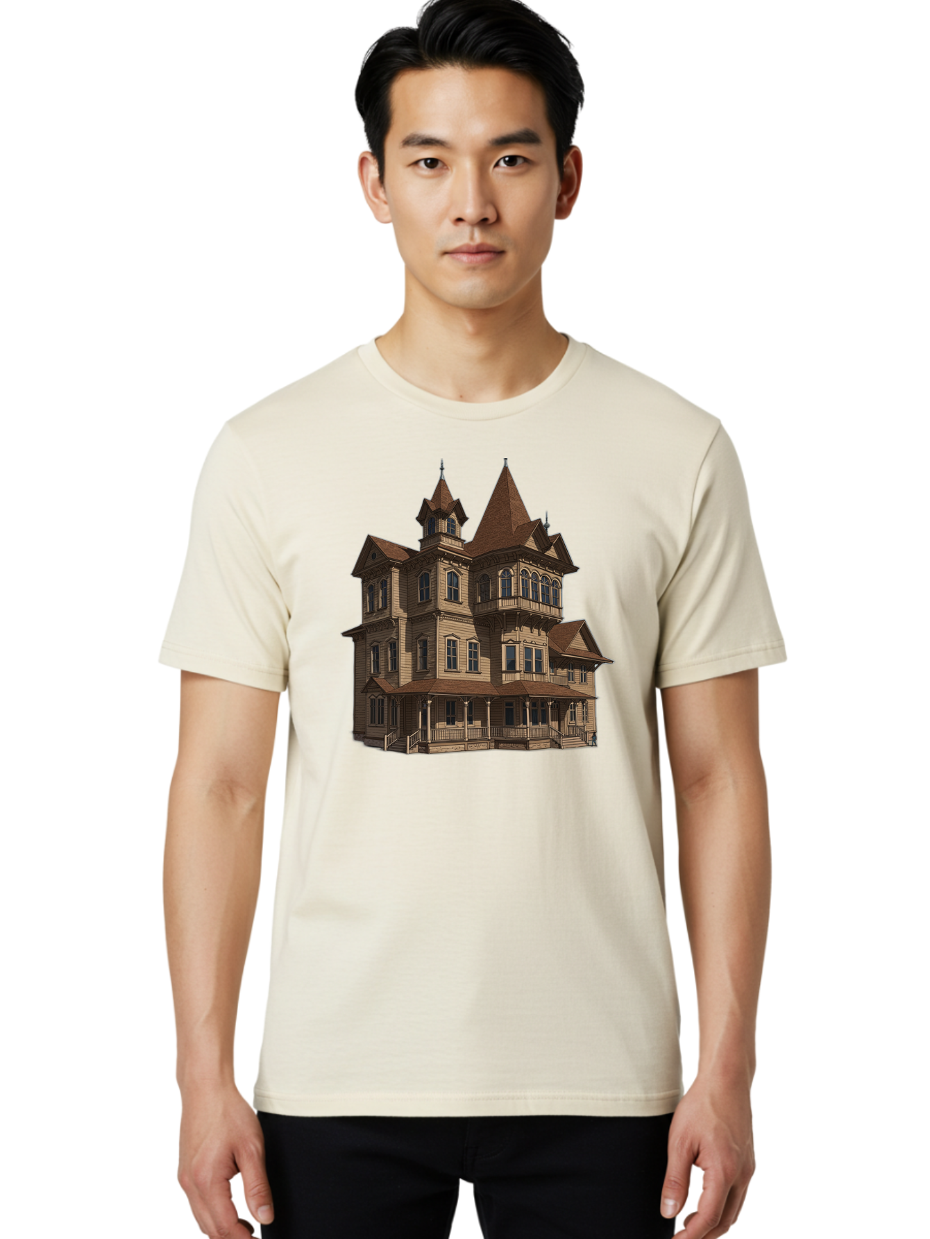 Victorian-Mansion Men'S Graphic Tee, 100% Cotton, Comfortable Casual Summer Wear, Machine Washable, Vintage Camera, Old Camera, Antique Camera, Black Camera, Classic Photography, Photography Equipment, Nostalgic Device, Film Camera, Camera Art Bah318 19