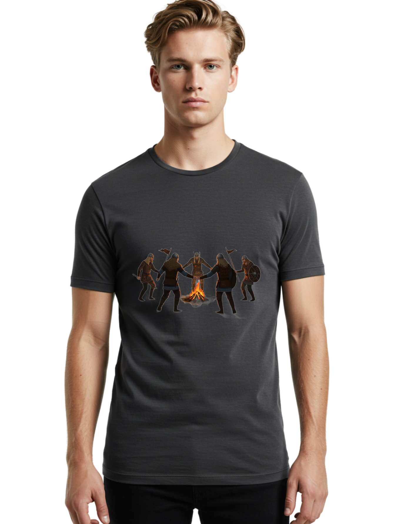Viking-Circle-Dance Men'S Graphic Tee, 100% Cotton, Comfortable Casual Summer Wear, Machine Washable, Vintage Camera, Old Camera, Antique Camera, Black Camera, Classic Photography, Photography Equipment, Nostalgic Device, Film Camera, Bah319 20