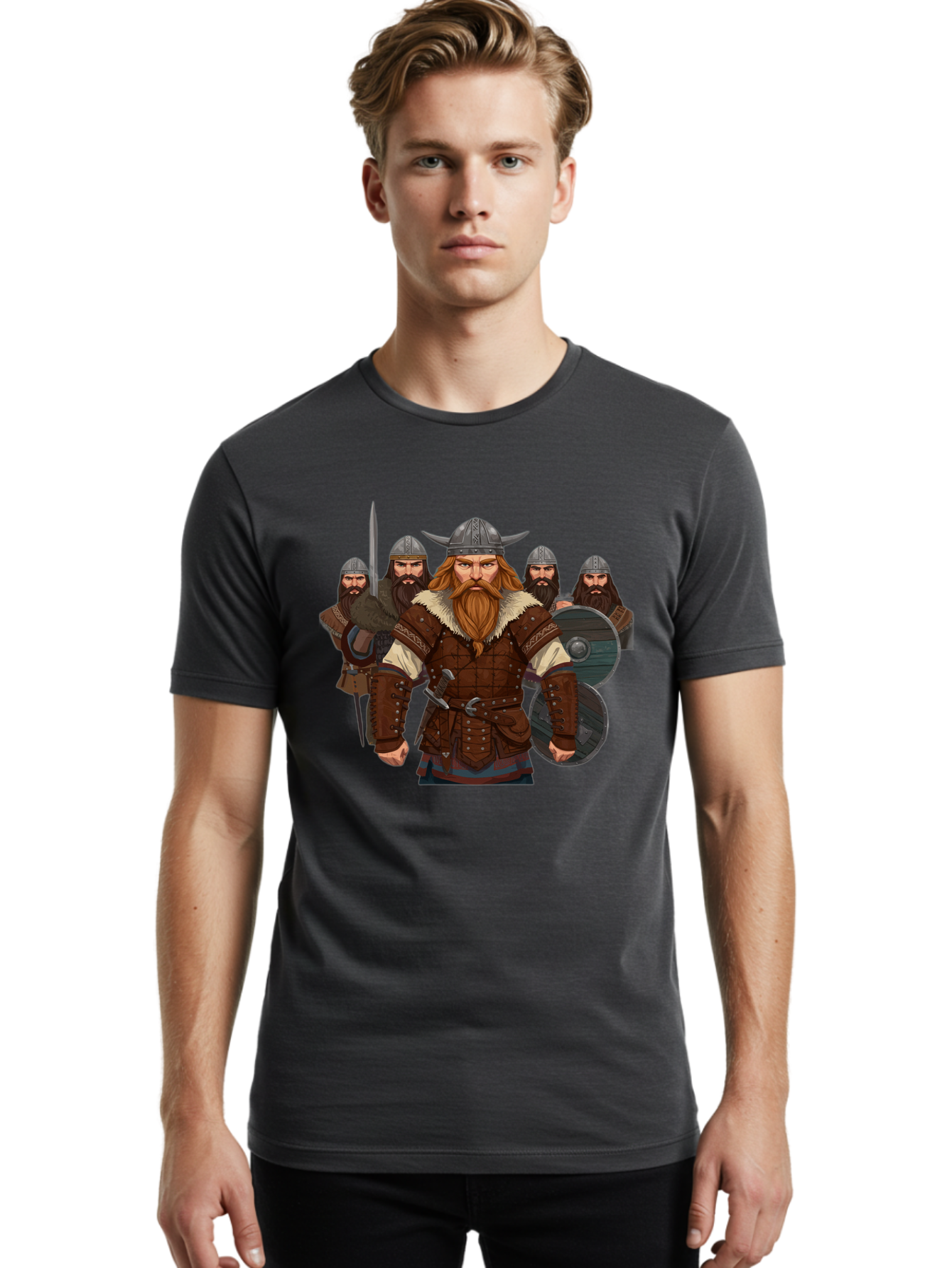 Viking-Warriors-3 Men'S Graphic Tee, 100% Cotton, Comfortable Casual Summer Wear, Machine Washable, Vintage Camera, Old Camera, Antique Camera, Black Camera, Classic Photography, Photography Equipment, Nostalgic Device, Film Camera, Camera Art Bah331 25