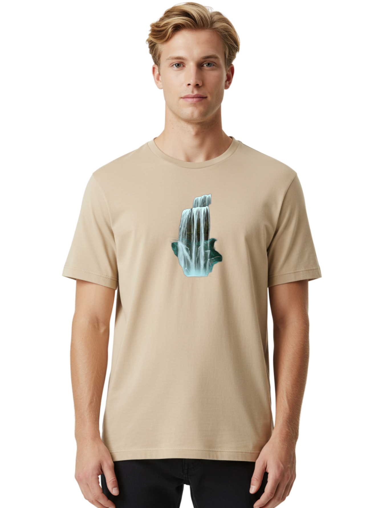 Waterfall Men'S Graphic Tee, 100% Cotton, Comfortable Casual Summer Wear, Machine Washable, Vintage Camera, Old Camera, Antique Camera, Black Camera, Classic Photography, Photography Equipment, Nostalgic Device, Film Camera, Camera Art Bah362 25