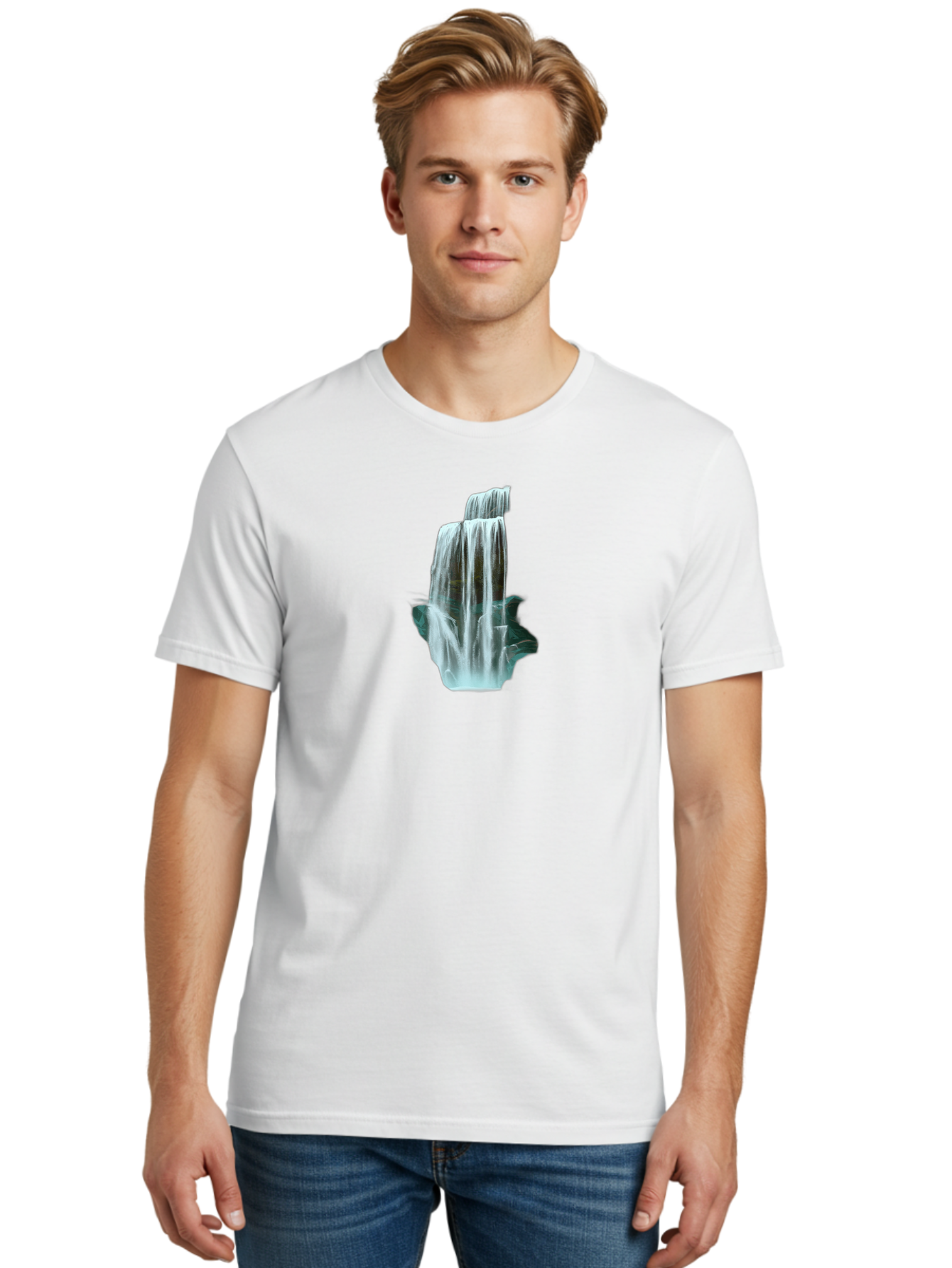 Waterfall Men'S Graphic Tee, 100% Cotton, Comfortable Casual Summer Wear, Machine Washable, Vintage Camera, Old Camera, Antique Camera, Black Camera, Classic Photography, Photography Equipment, Nostalgic Device, Film Camera, Camera Art Bah362 26