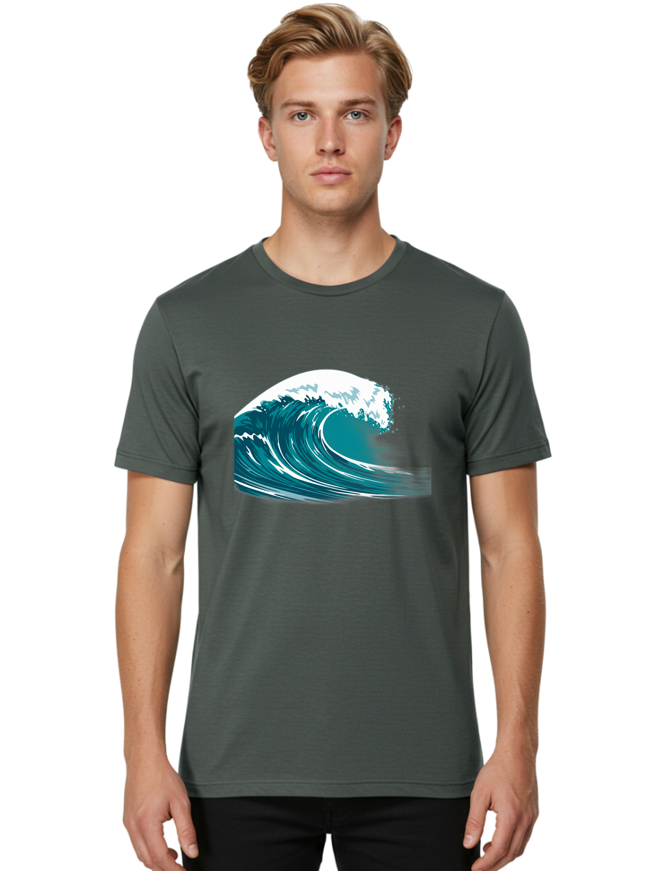 Wave Men'S Graphic Tee, 100% Cotton, Comfortable Casual Summer Wear, Machine Washable, Vintage Camera, Old Camera, Antique Camera, Black Camera, Classic Photography, Photography Equipment, Nostalgic Device, Film Camera, Camera Art Bah364 30