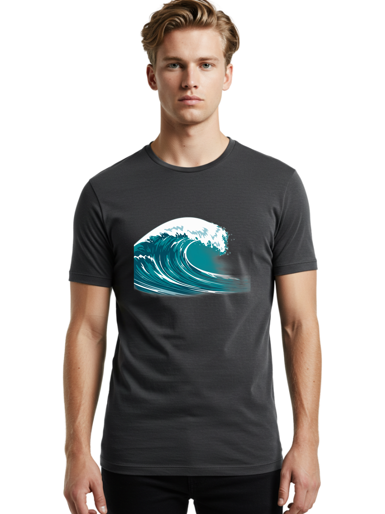 Wave Men'S Graphic Tee, 100% Cotton, Comfortable Casual Summer Wear, Machine Washable, Vintage Camera, Old Camera, Antique Camera, Black Camera, Classic Photography, Photography Equipment, Nostalgic Device, Film Camera, Camera Art Bah364 16