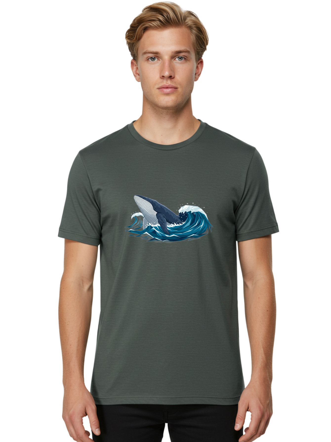 Whale-Breaching-Wave Men'S Graphic Tee, 100% Cotton, Comfortable Casual Summer Wear, Machine Washable, Vintage Camera, Old Camera, Antique Camera, Black Camera, Classic Photography, Photography Equipment, Nostalgic Device, Film Camera, Bah366 18
