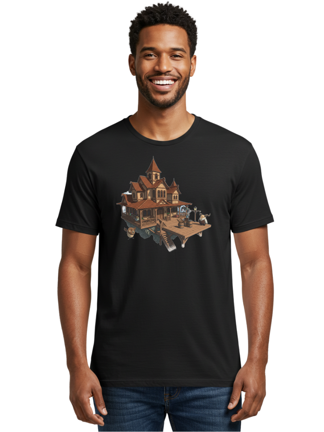 Whimsical-Wooden-Treehouse Men'S Graphic Tee, 100% Cotton, Comfortable Casual Summer Wear, Machine Washable, Vintage Camera, Old Camera, Antique Camera, Black Camera, Classic Photography, Photography Equipment, Nostalgic Device, Film Camera, Bah367 28