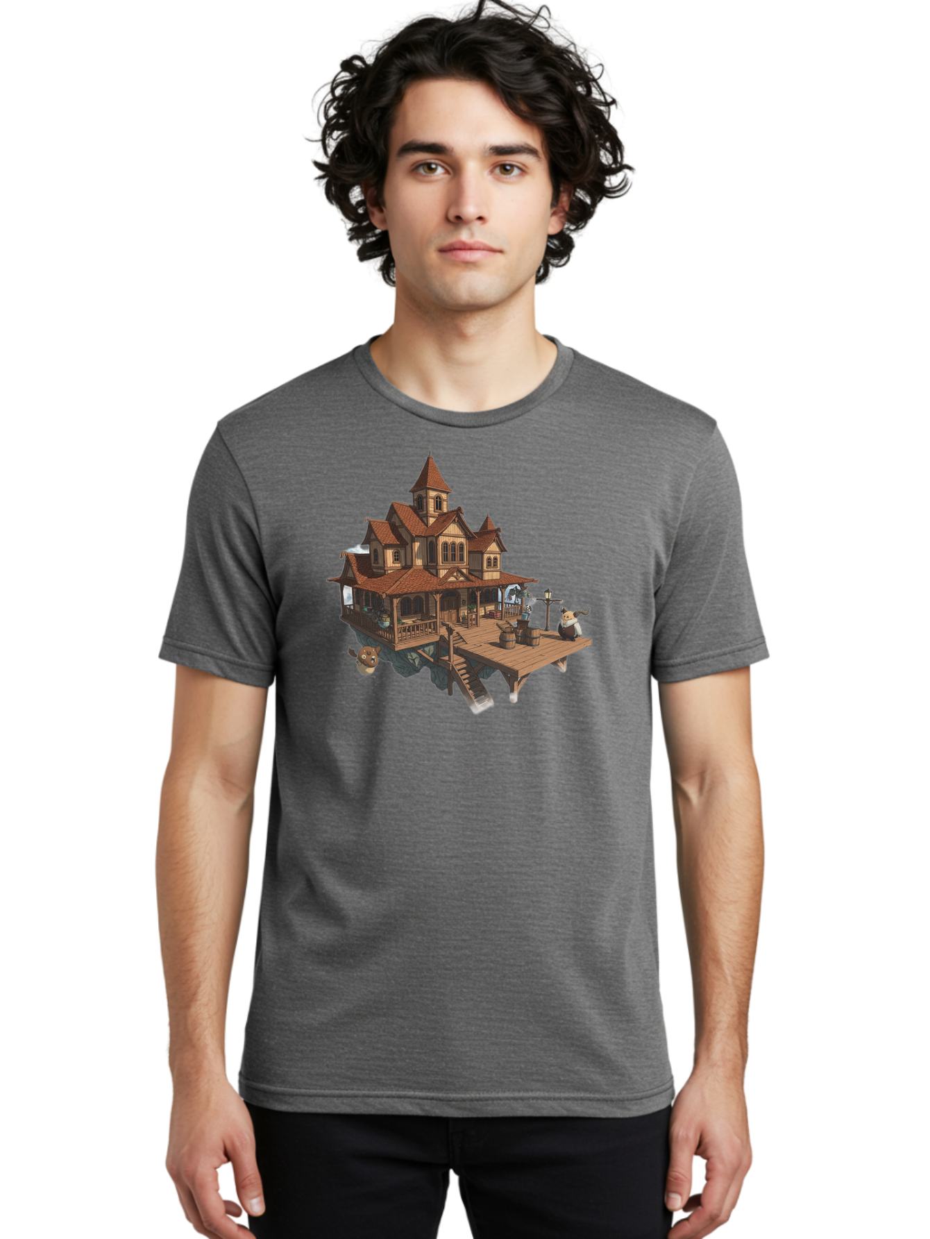 Whimsical-Wooden-Treehouse Men'S Graphic Tee, 100% Cotton, Comfortable Casual Summer Wear, Machine Washable, Vintage Camera, Old Camera, Antique Camera, Black Camera, Classic Photography, Photography Equipment, Nostalgic Device, Film Camera, Bah367 16