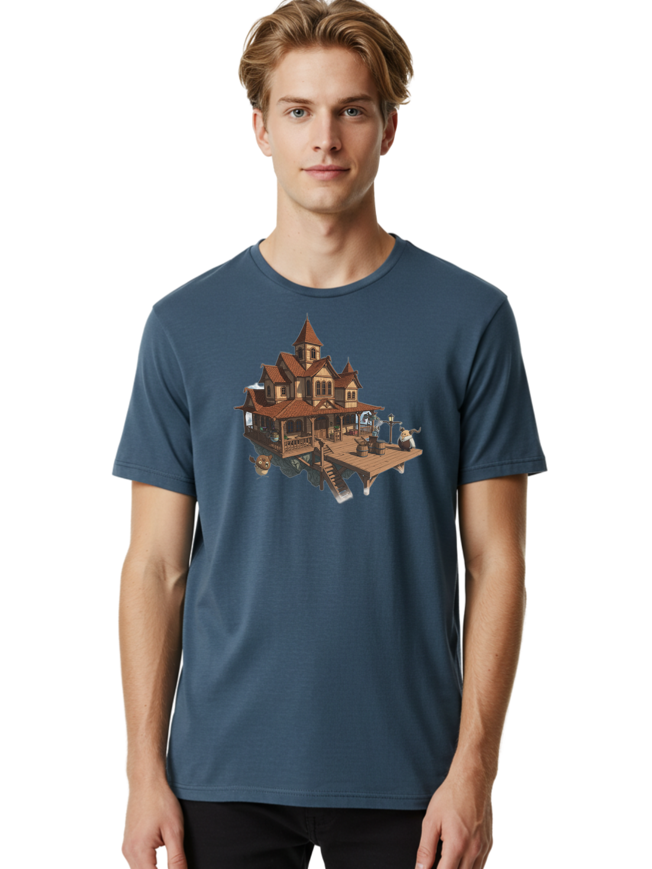 Whimsical-Wooden-Treehouse Men'S Graphic Tee, 100% Cotton, Comfortable Casual Summer Wear, Machine Washable, Vintage Camera, Old Camera, Antique Camera, Black Camera, Classic Photography, Photography Equipment, Nostalgic Device, Film Camera, Bah367 17