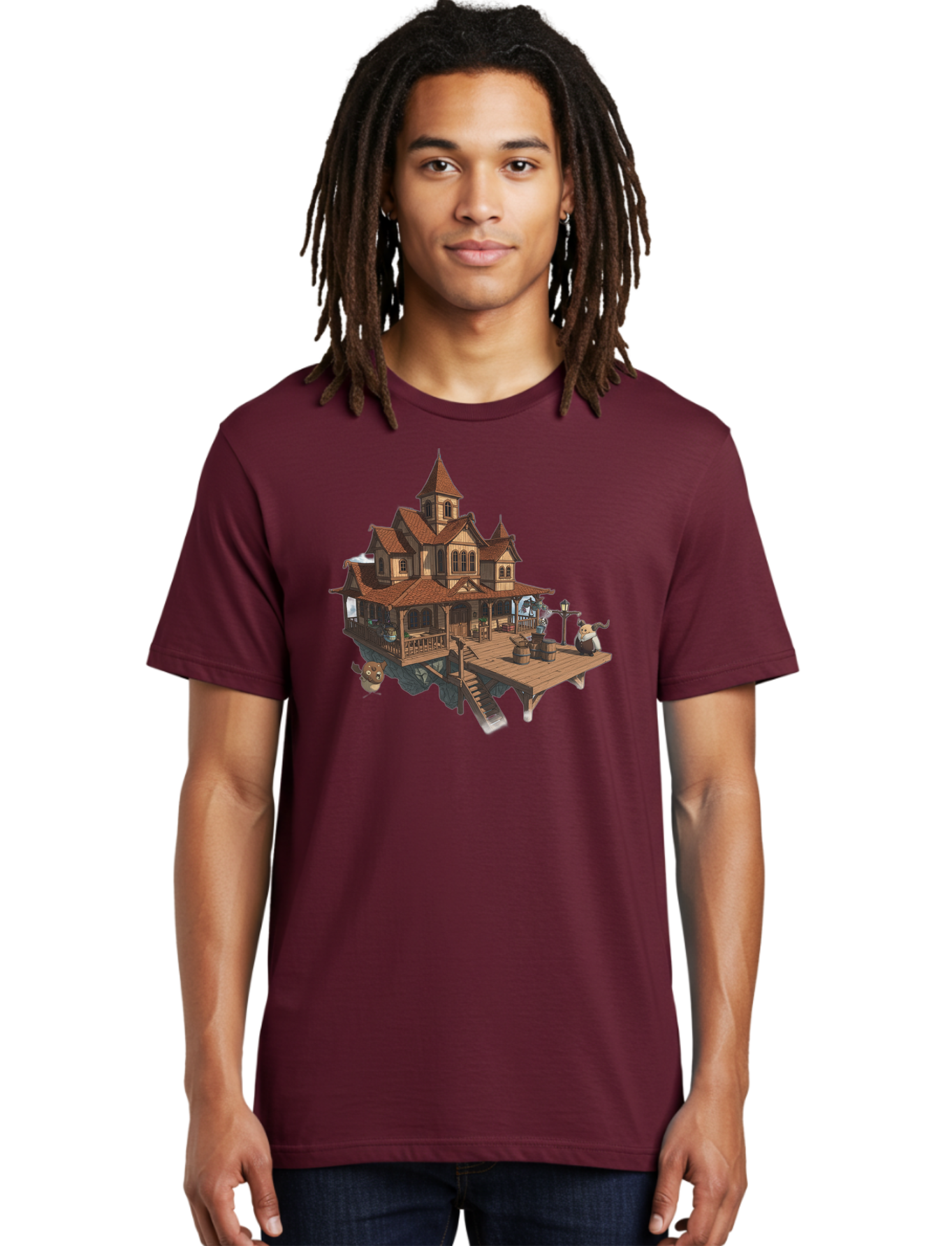 Whimsical-Wooden-Treehouse Men'S Graphic Tee, 100% Cotton, Comfortable Casual Summer Wear, Machine Washable, Vintage Camera, Old Camera, Antique Camera, Black Camera, Classic Photography, Photography Equipment, Nostalgic Device, Film Camera, Bah367 18
