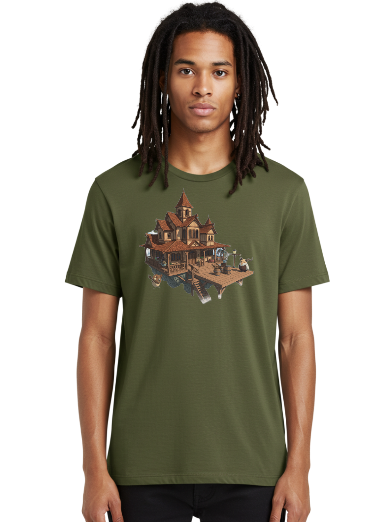 Whimsical-Wooden-Treehouse Men'S Graphic Tee, 100% Cotton, Comfortable Casual Summer Wear, Machine Washable, Vintage Camera, Old Camera, Antique Camera, Black Camera, Classic Photography, Photography Equipment, Nostalgic Device, Film Camera, Bah367 30