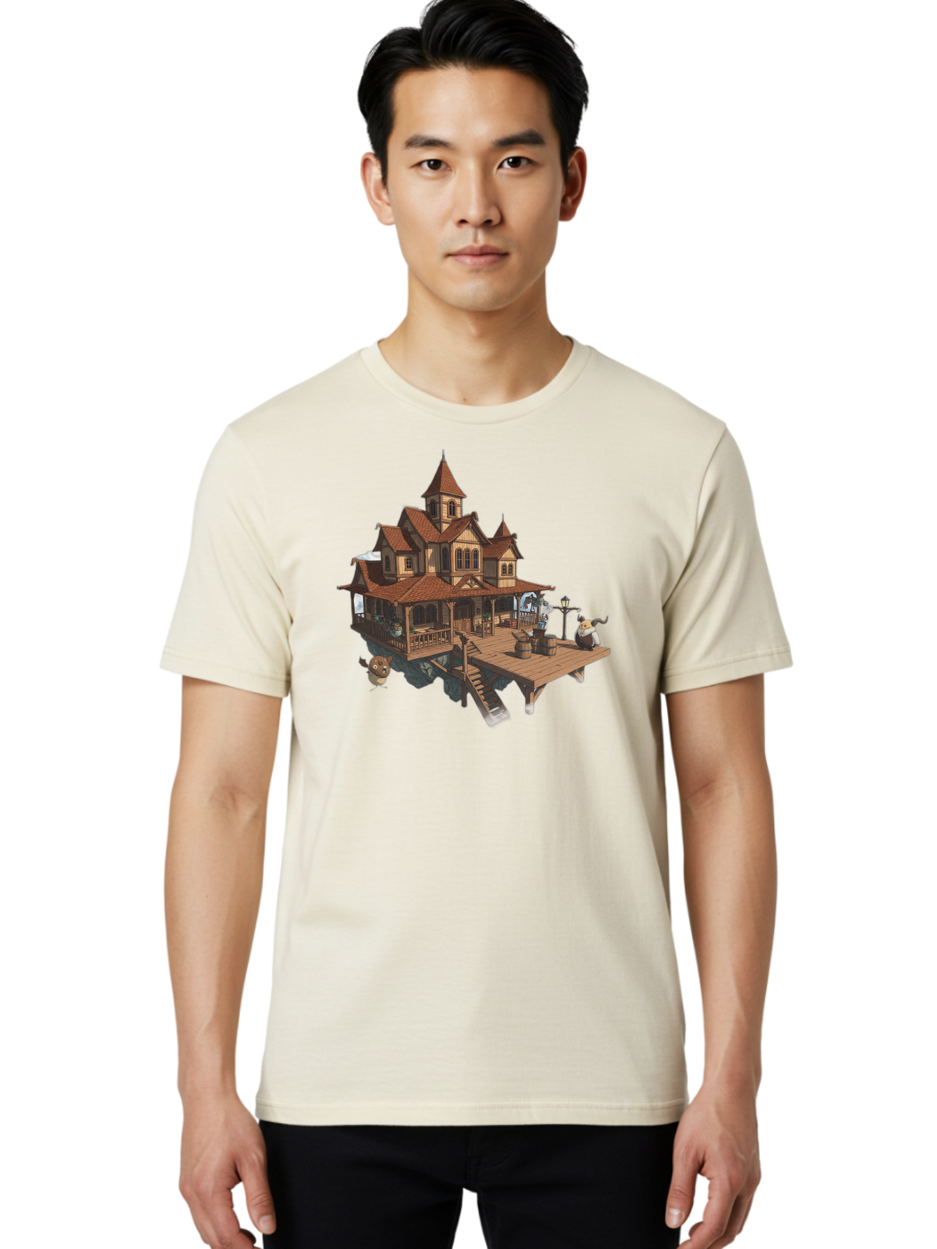 Whimsical-Wooden-Treehouse Men'S Graphic Tee, 100% Cotton, Comfortable Casual Summer Wear, Machine Washable, Vintage Camera, Old Camera, Antique Camera, Black Camera, Classic Photography, Photography Equipment, Nostalgic Device, Film Camera, Bah367 19