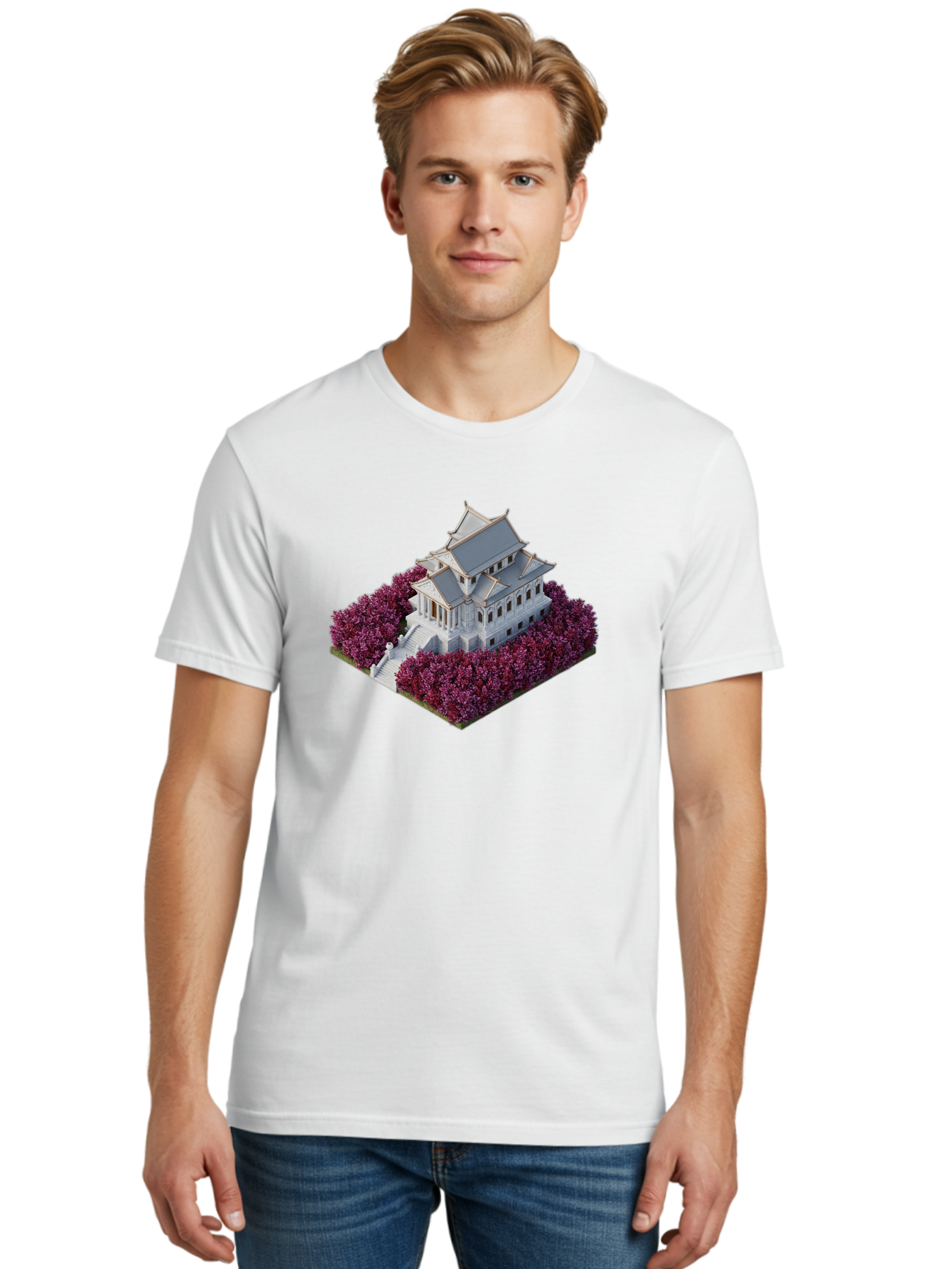 White-Buddhist-Temple Men'S Graphic Tee, 100% Cotton, Comfortable Casual Summer Wear, Machine Washable, Vintage Camera, Old Camera, Antique Camera, Black Camera, Classic Photography, Photography Equipment, Nostalgic Device, Film Camera, Bah368 25