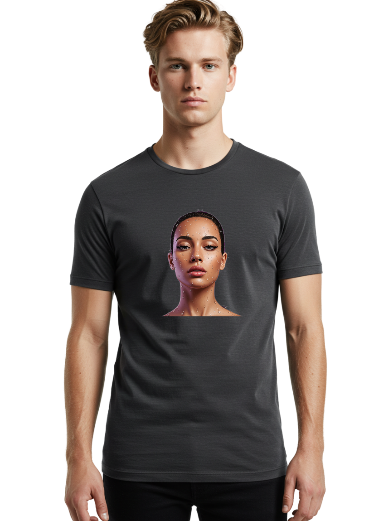 Woman-With-Water-Droplets Men'S Graphic Tee, 100% Cotton, Comfortable Casual Summer Wear, Machine Washable, Vintage Camera, Old Camera, Antique Camera, Black Camera, Classic Photography, Photography Equipment, Nostalgic Device, Film Camera, Bah397 27