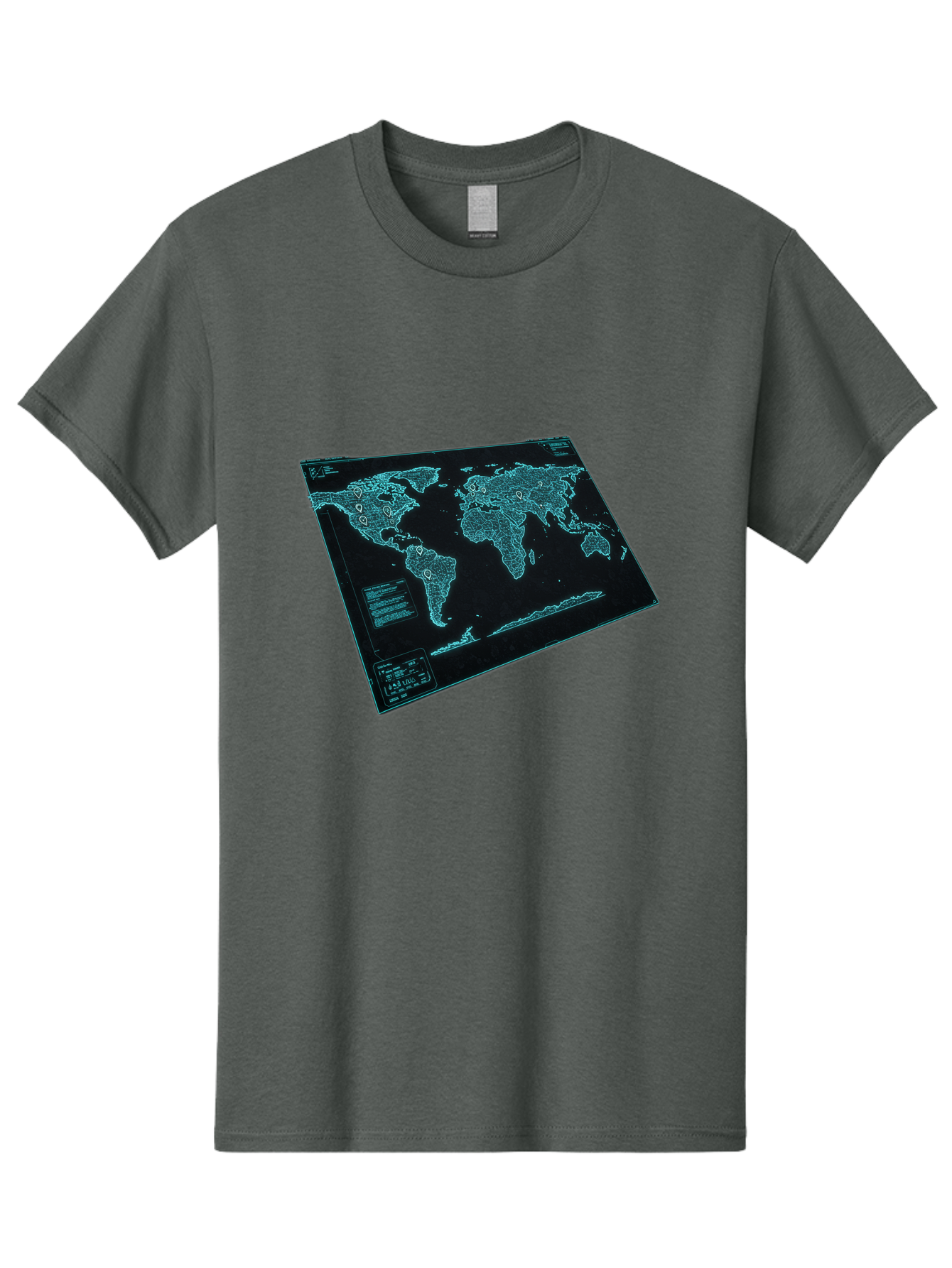 World-Map-1 Men'S Graphic Tee, 100% Cotton, Comfortable Casual Summer Wear, Machine Washable, Vintage Camera, Old Camera, Antique Camera, Black Camera, Classic Photography, Photography Equipment, Nostalgic Device, Film Camera, Camera Art Bah402 4