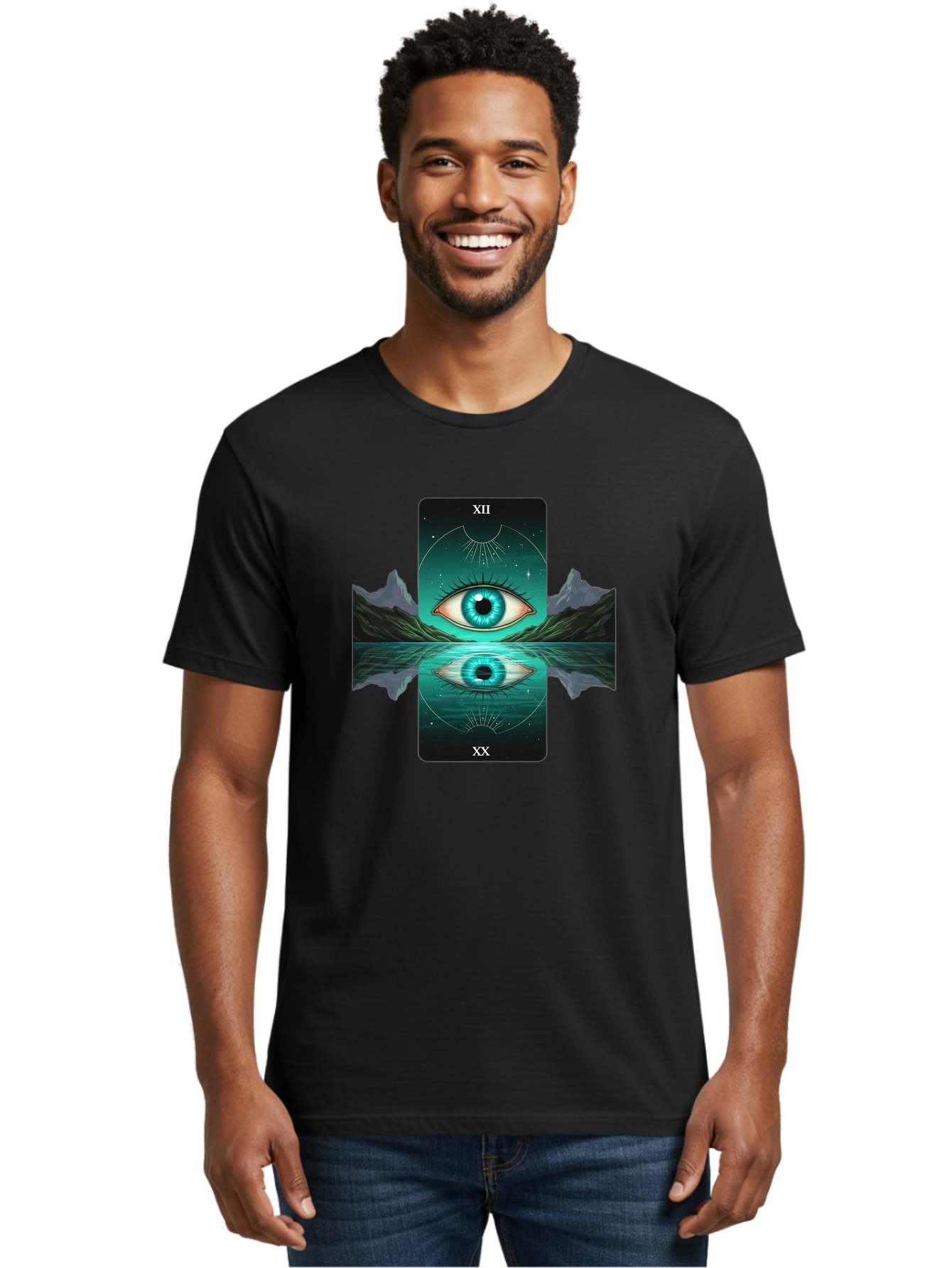 Xii-The-Moon-Tarot-Card Men'S Graphic Tee, 100% Cotton, Comfortable Casual Summer Wear, Machine Washable, Vintage Camera, Old Camera, Antique Camera, Black Camera, Classic Photography, Photography Equipment, Nostalgic Device, Film Camera, Bah407 28