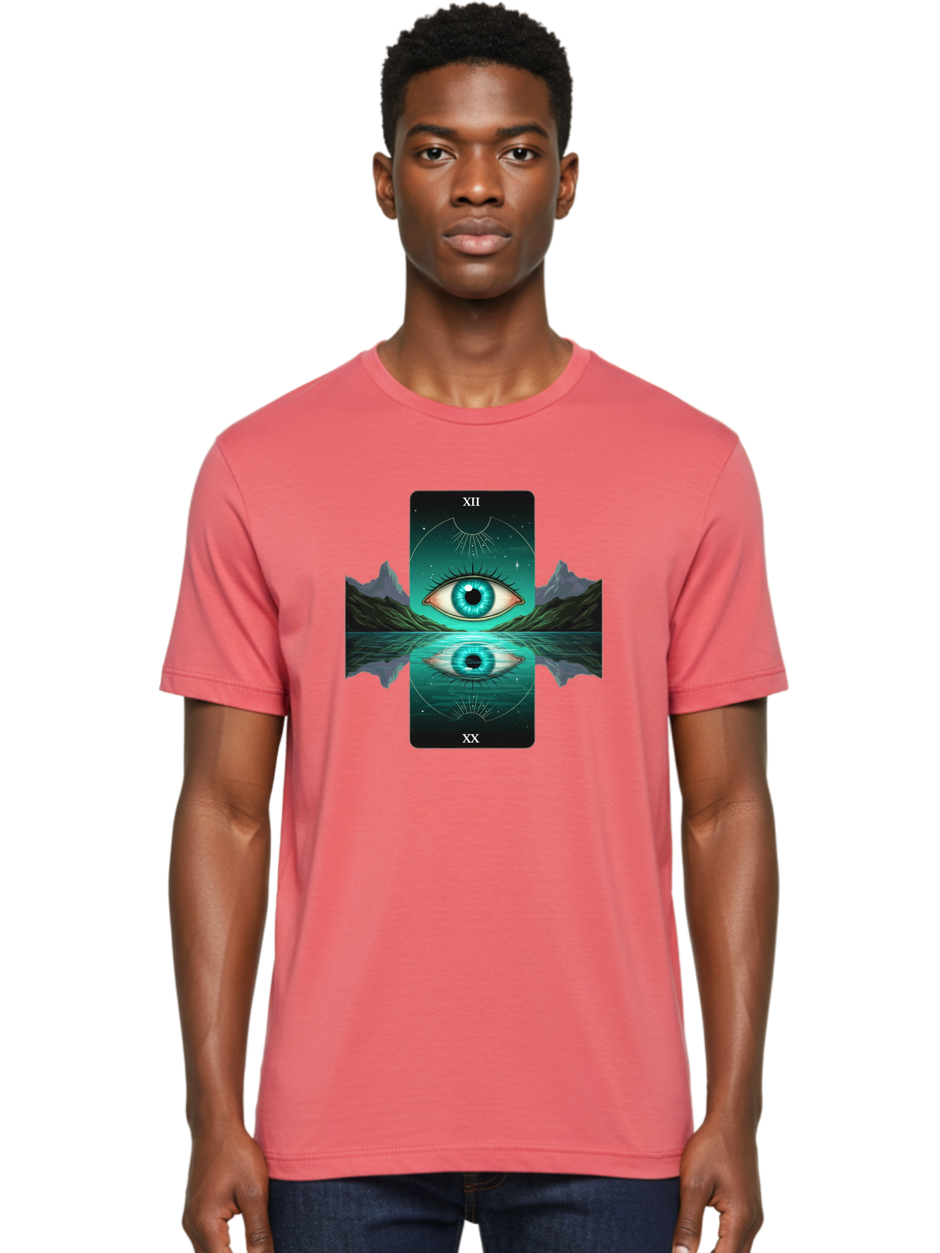 Xii-The-Moon-Tarot-Card Men'S Graphic Tee, 100% Cotton, Comfortable Casual Summer Wear, Machine Washable, Vintage Camera, Old Camera, Antique Camera, Black Camera, Classic Photography, Photography Equipment, Nostalgic Device, Film Camera, Bah407 22