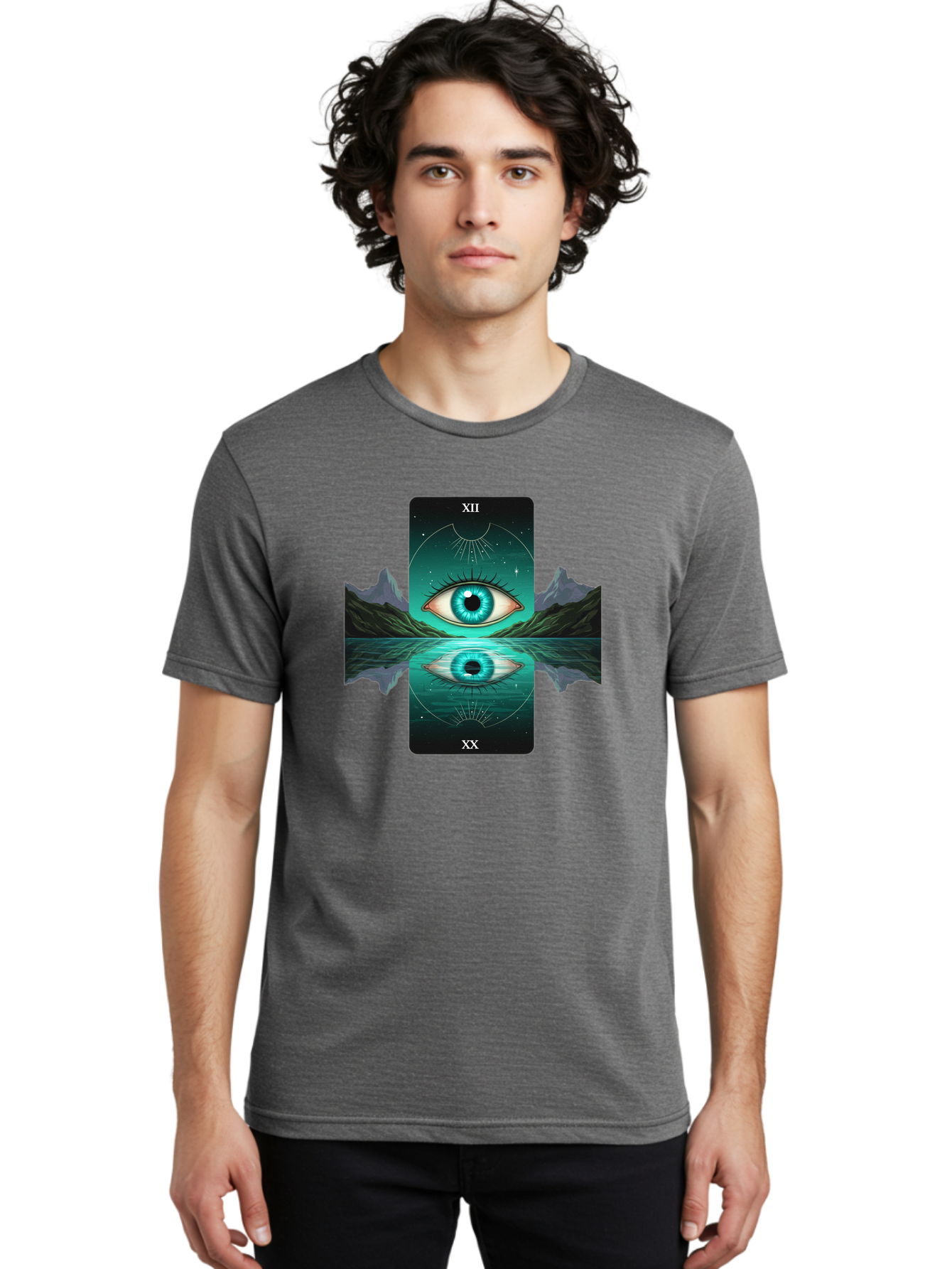 Xii-The-Moon-Tarot-Card Men'S Graphic Tee, 100% Cotton, Comfortable Casual Summer Wear, Machine Washable, Vintage Camera, Old Camera, Antique Camera, Black Camera, Classic Photography, Photography Equipment, Nostalgic Device, Film Camera, Bah407 23